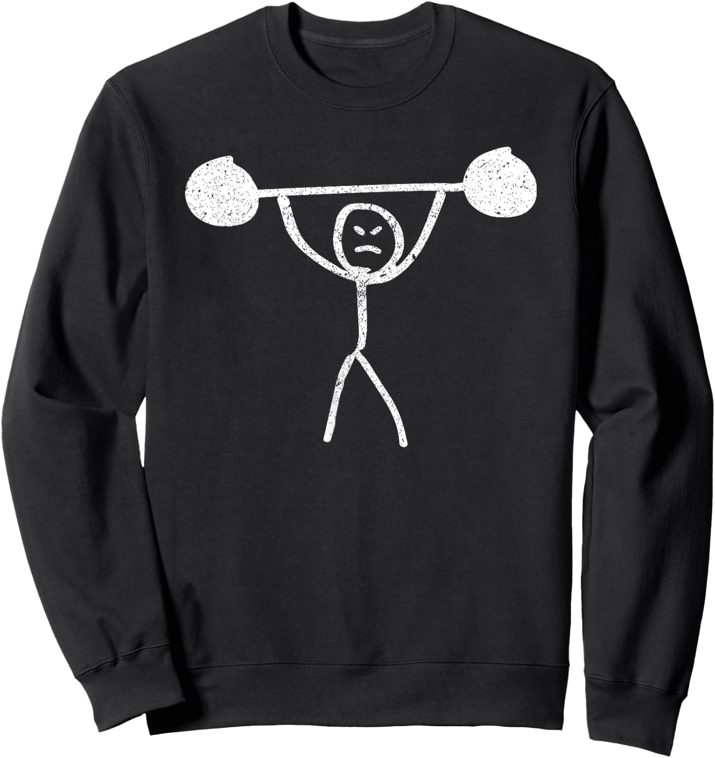 Gym Funny Fitness Stickman Weight Lifting Squat Men Women Sweatshirt - Sweatshirt | Black