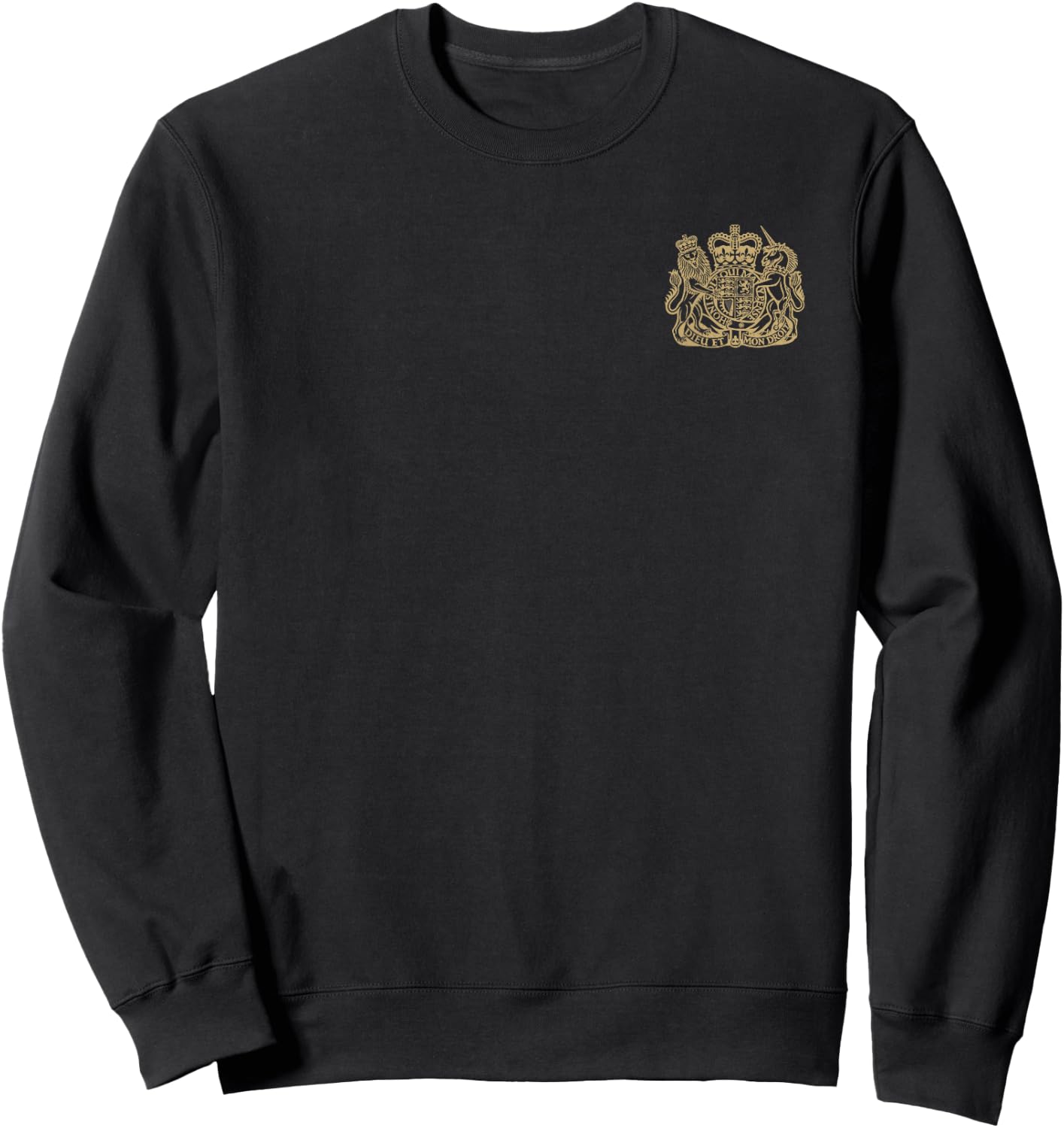 United Kingdom Uk Coat of Arms Lion and Unicorn Symbol Sweatshirt - Sweatshirt | Black