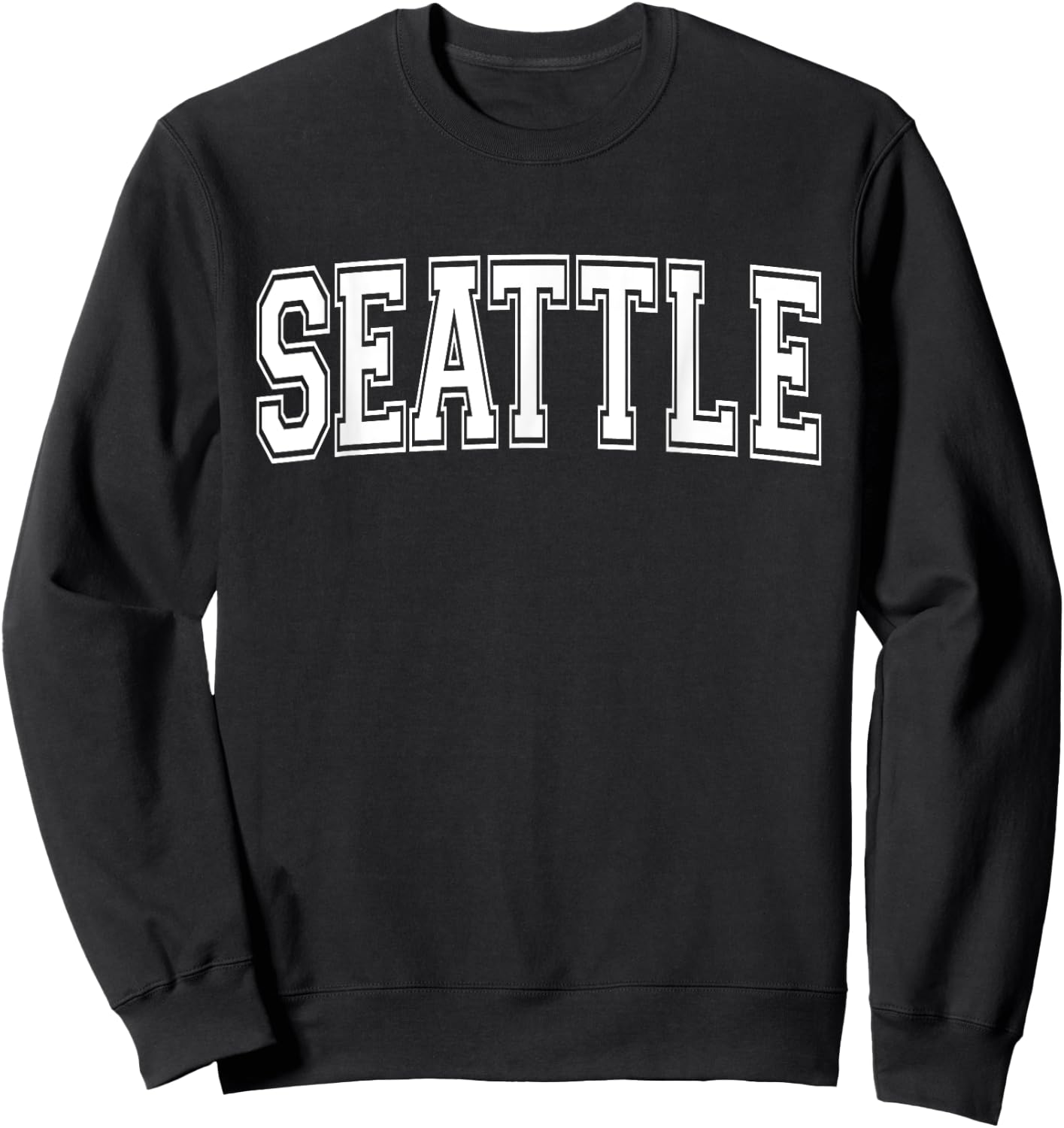 SEATTLE WA WASHINGTON USA Vintage Sports Varsity Style Sweatshirt - Sweatshirt | Black