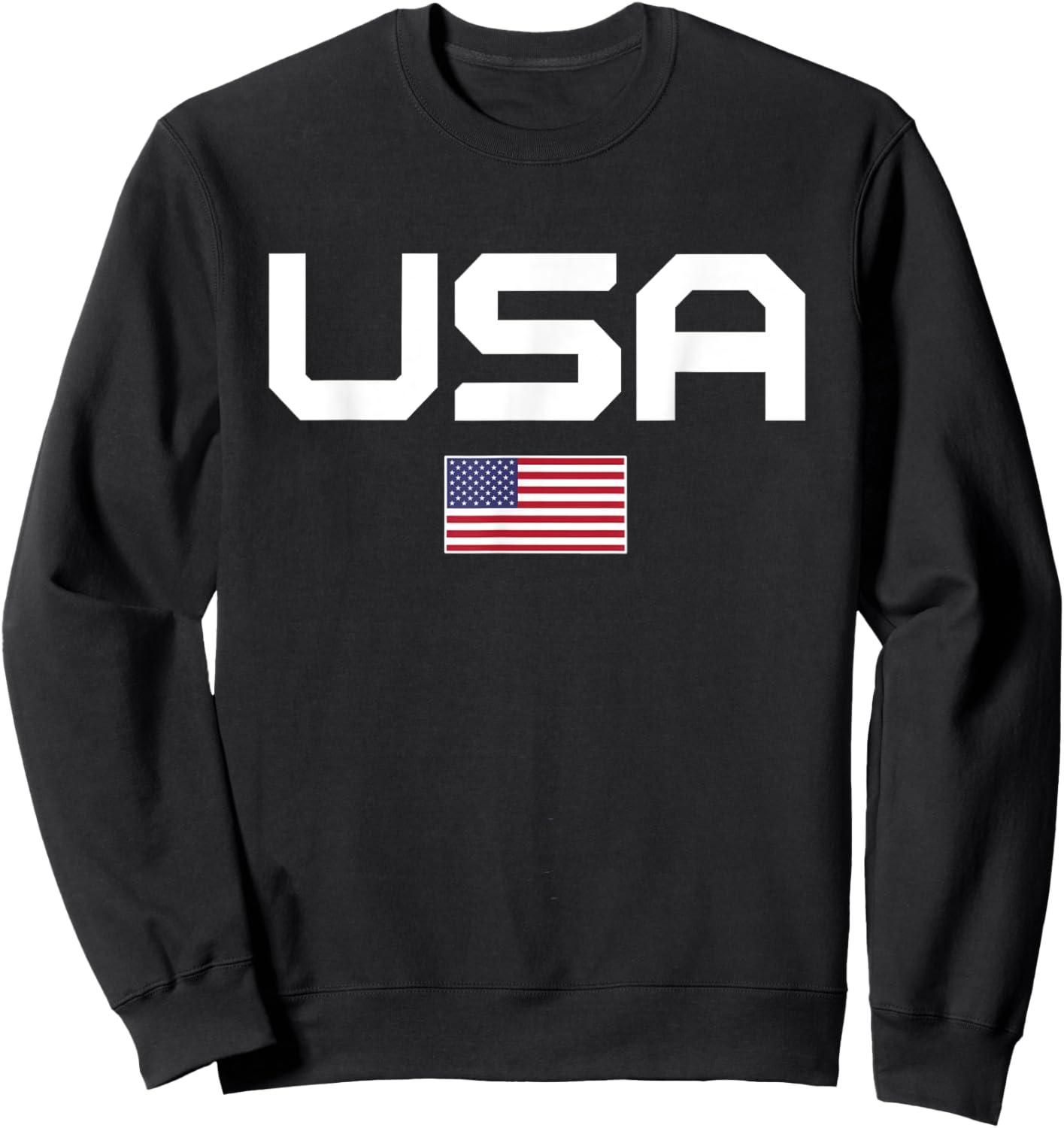 American Flag Cool Patriotic Men Women 4th of July USA Flag Sweatshirt - Sweatshirt | Black
