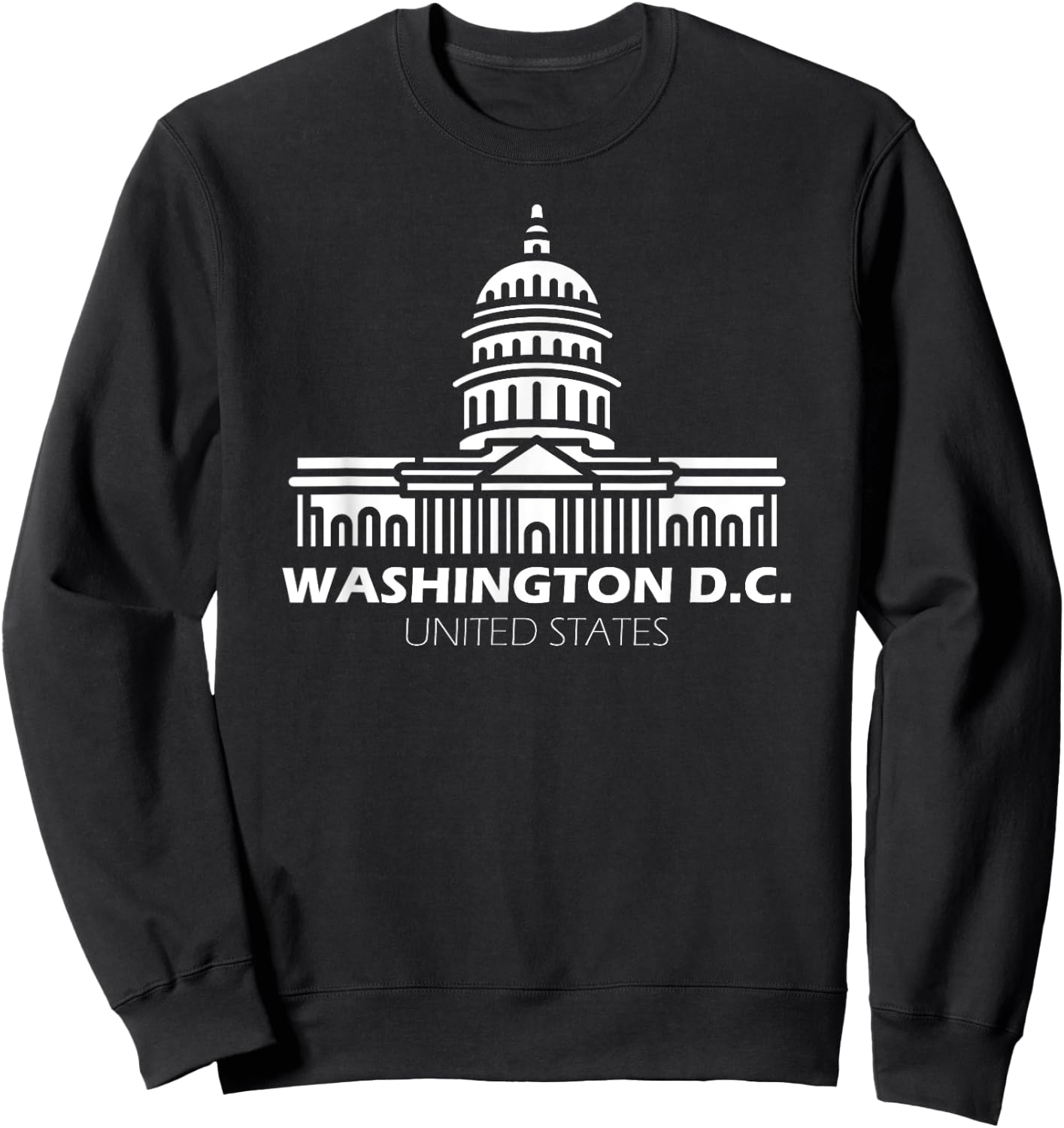 Washington DC Capitol Hill USA City Landmark Souvenir Adults Sweatshirt - Sweatshirt | Black