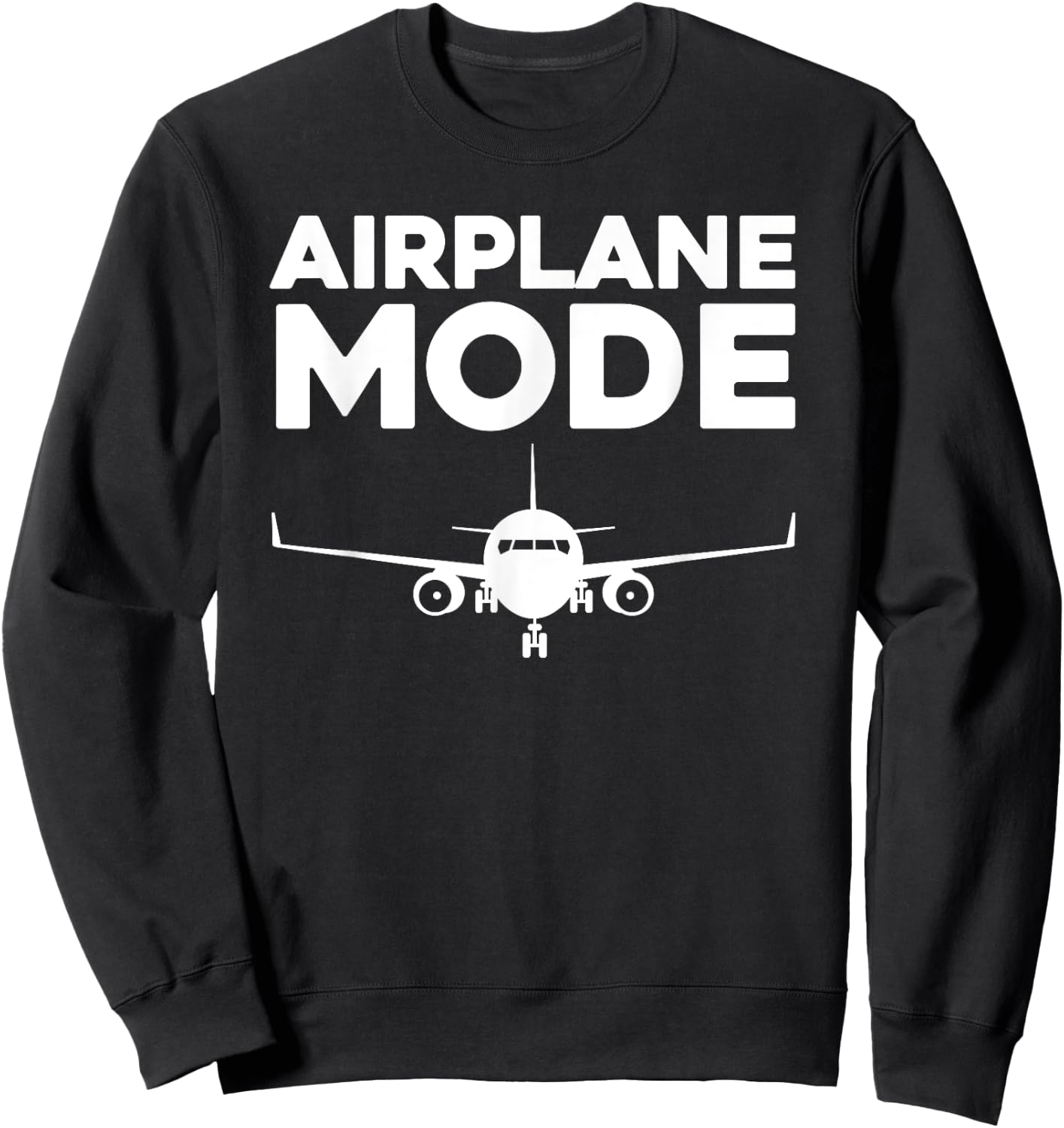 Cool Airplane Mode Design Women Pilot Airplane Lover Sweatshirt - Sweatshirt | Black