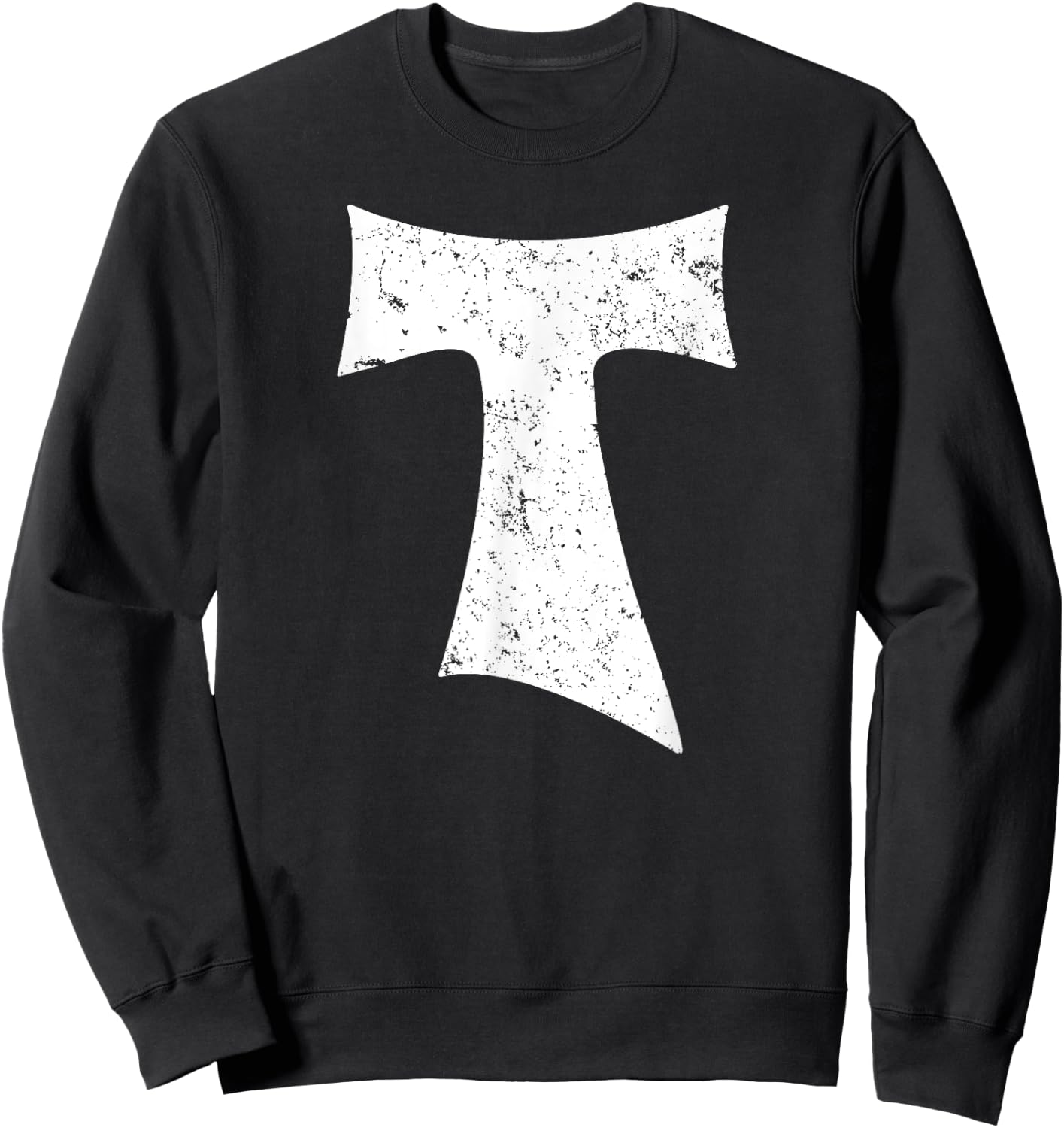 Tau Cross Franciscan Saint Anthony's Cross Catholic Sweatshirt - Sweatshirt | Black
