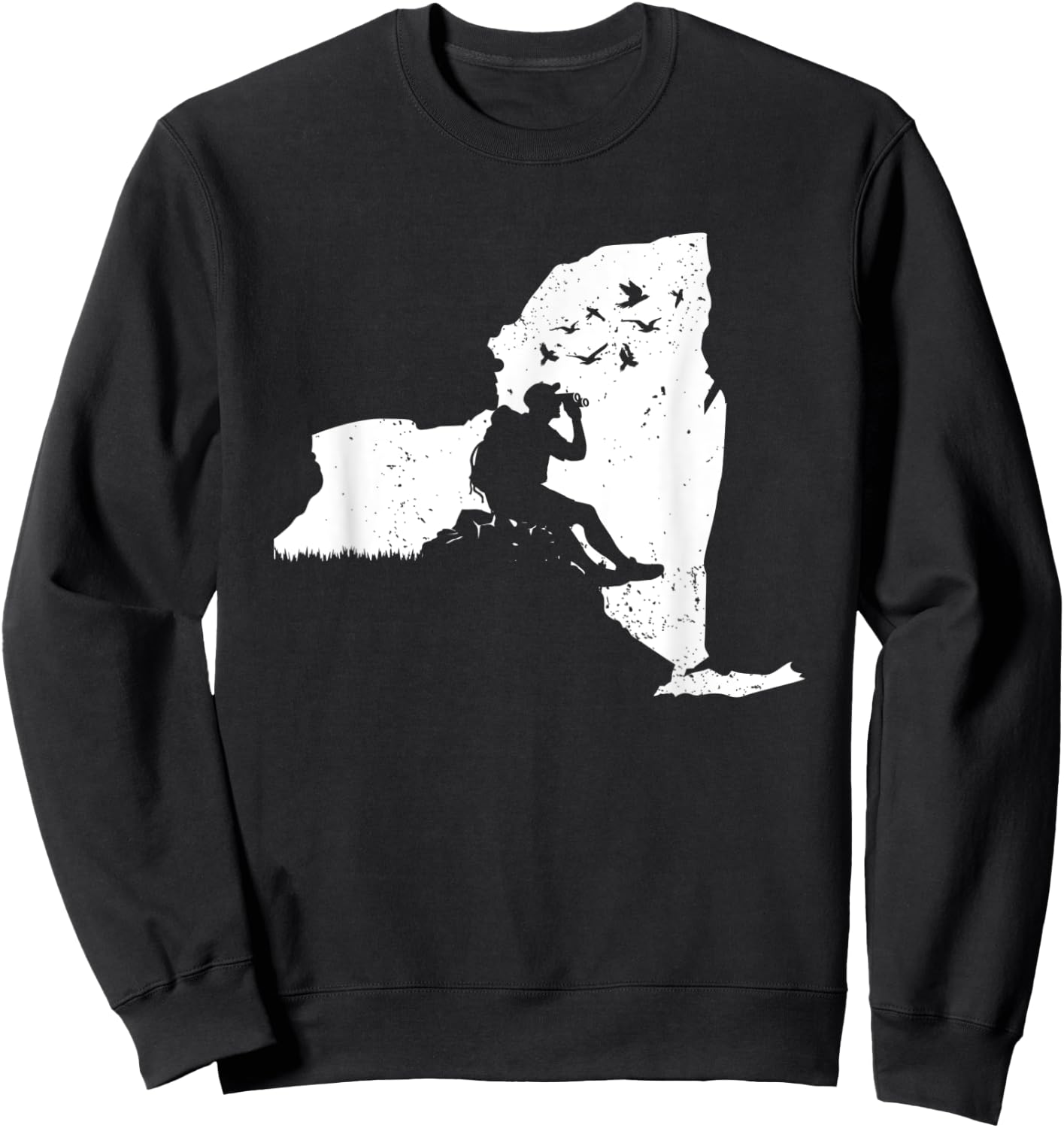 New York Bird Watching Design Birding Binoculars Birdwatcher Sweatshirt - Sweatshirt | Black