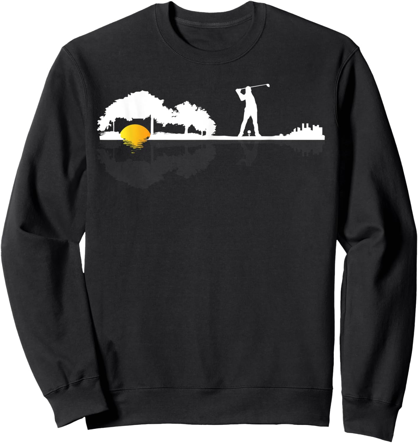 Cool Guitar Golf Player Gift Guitarist Golfer Unique Golfing Sweatshirt - Sweatshirt | Black