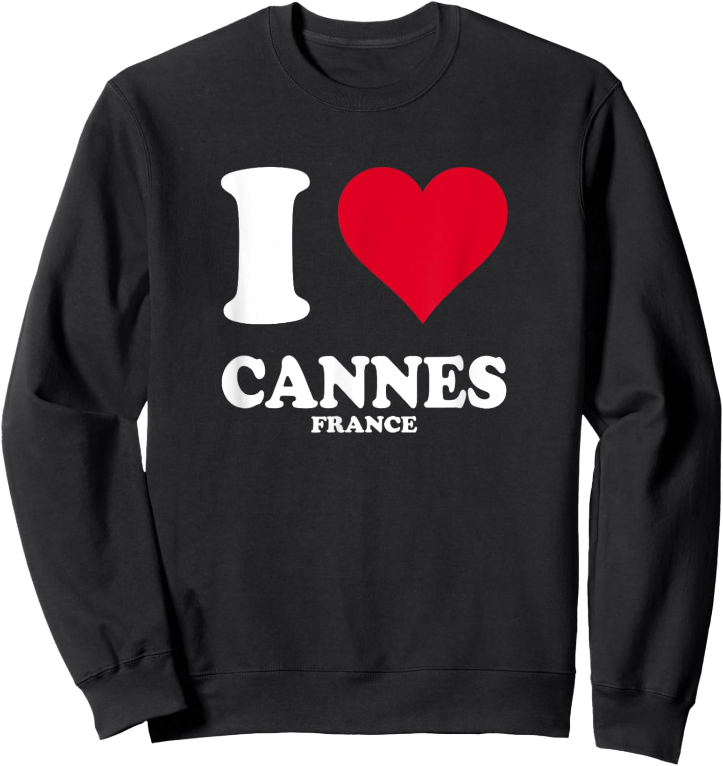 Red Heart I Love Cannes Sweatshirt - Sweatshirt | Black