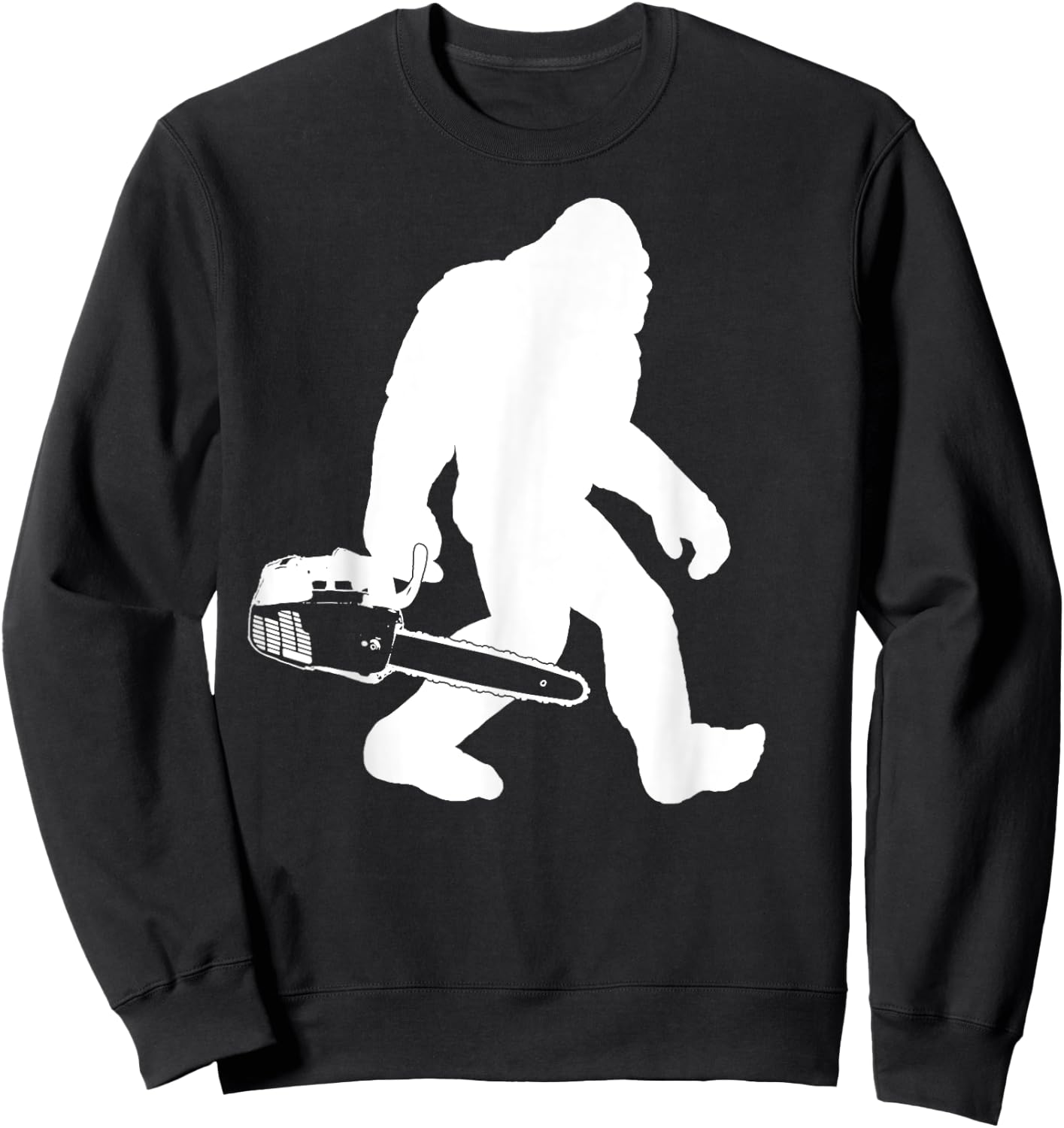 Lumberjack Bigfoot Chainsaw Sasquatch Logger Funny Sweatshirt - Sweatshirt | Black