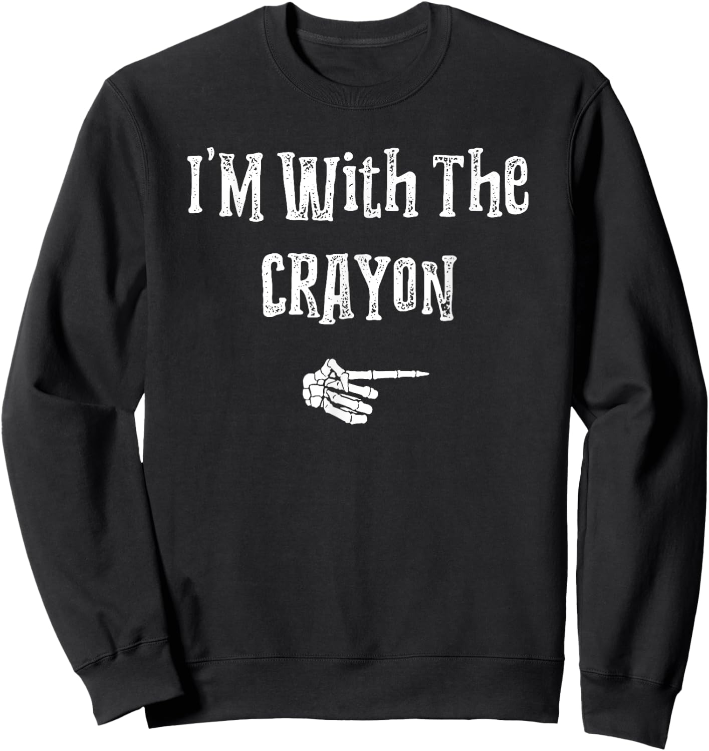 I'm With Crayon Halloween Costume Funny Couples Matching Sweatshirt - Sweatshirt | Black