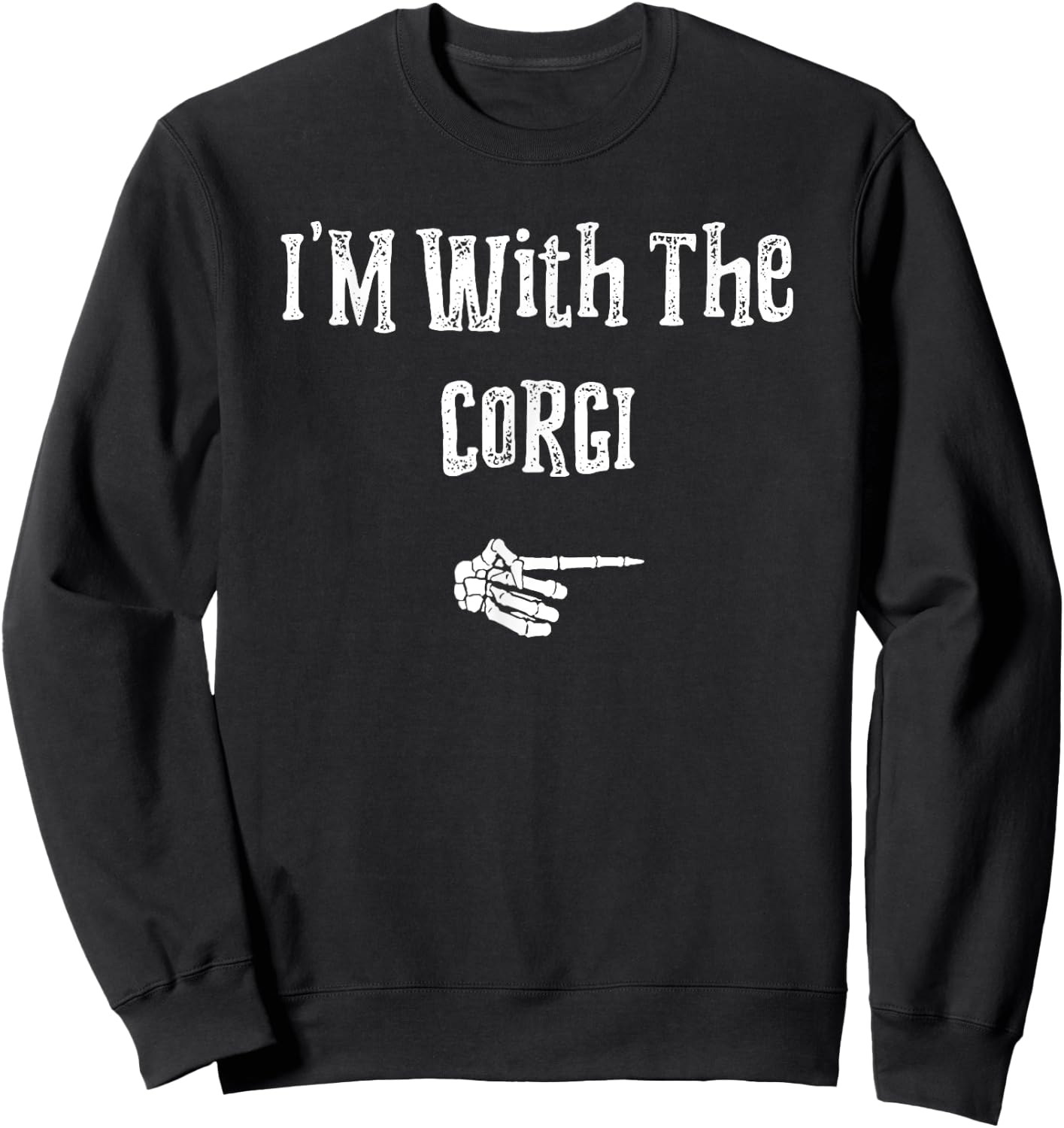 I'm With Corgi Dog Halloween Costume Funny Couples Matching Sweatshirt - Sweatshirt | Black