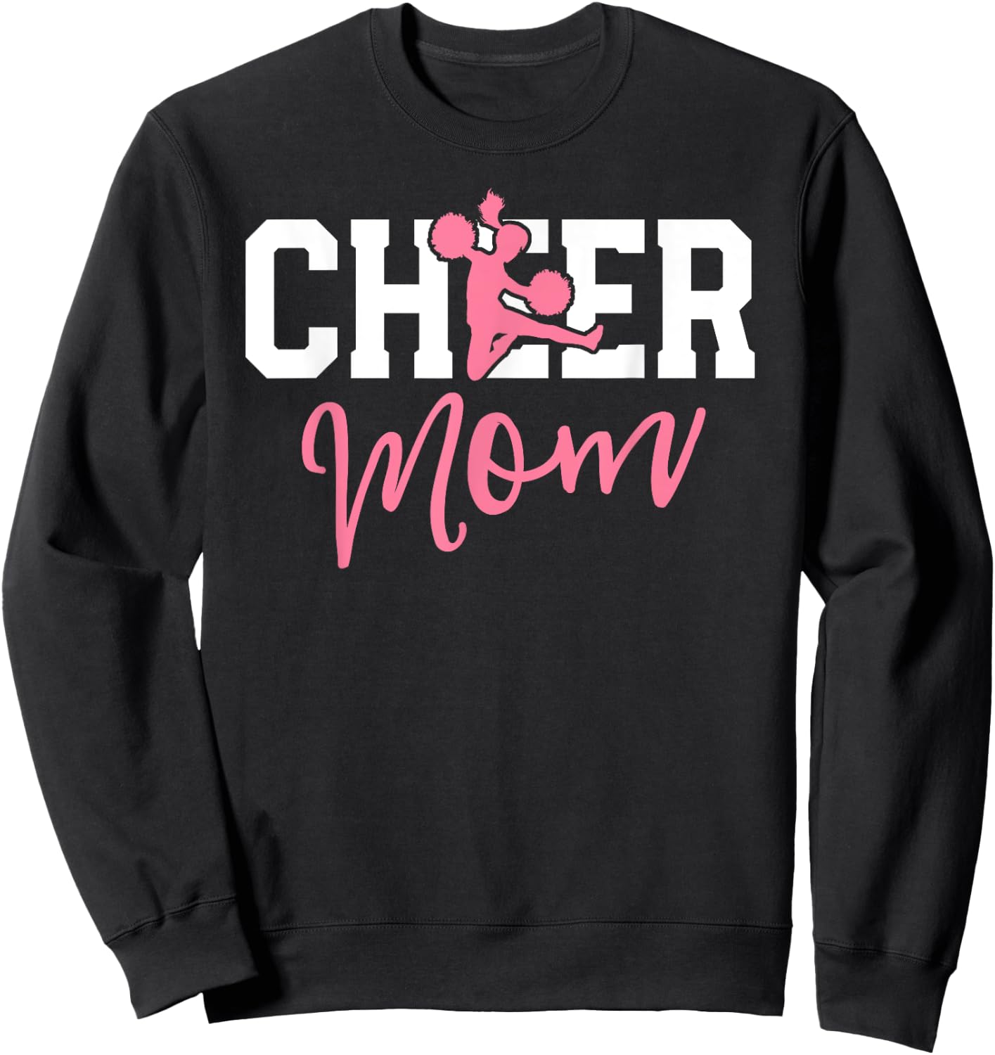 Pink Cheerleader Mom Shirt Cheer Mom Gifts Mama Mother Sweatshirt - Sweatshirt | Black