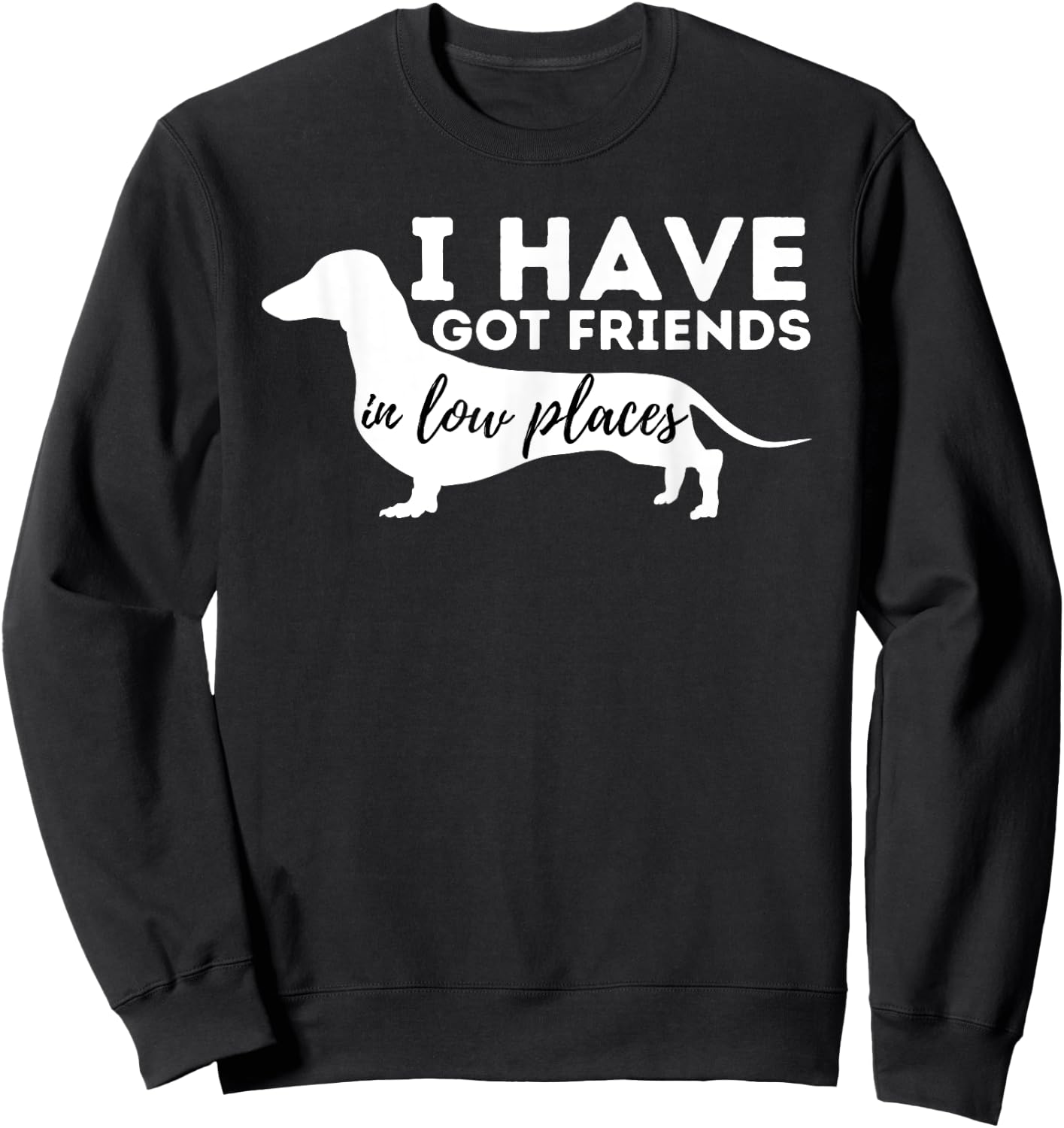I've Got Friends in Low Places - Dachshund Lover Wiener Dog Women Girls Kids Sweatshirt - Sweatshirt | Black
