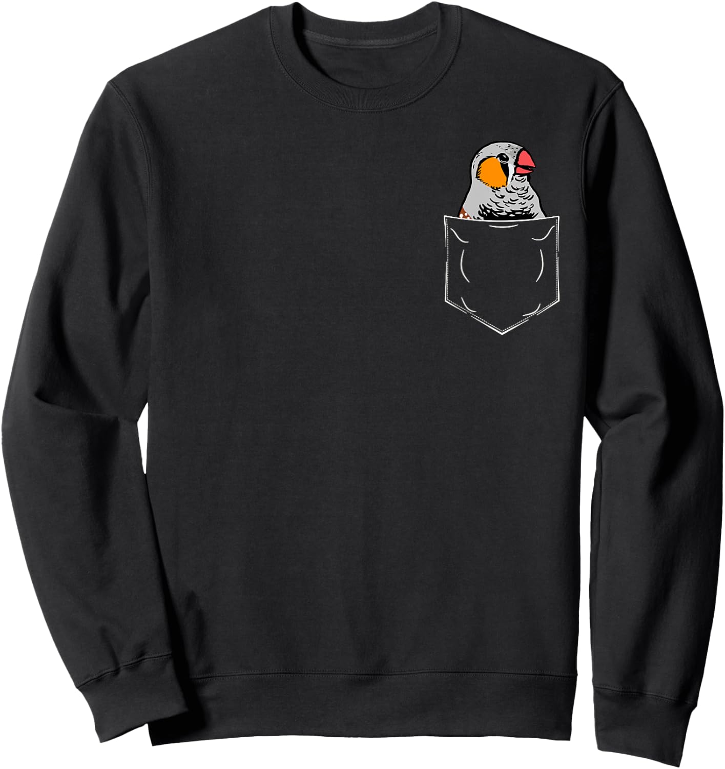 Zebra Finch In A Pocket Pet Birds Funny Zebra Finches Sweatshirt - Sweatshirt | Black