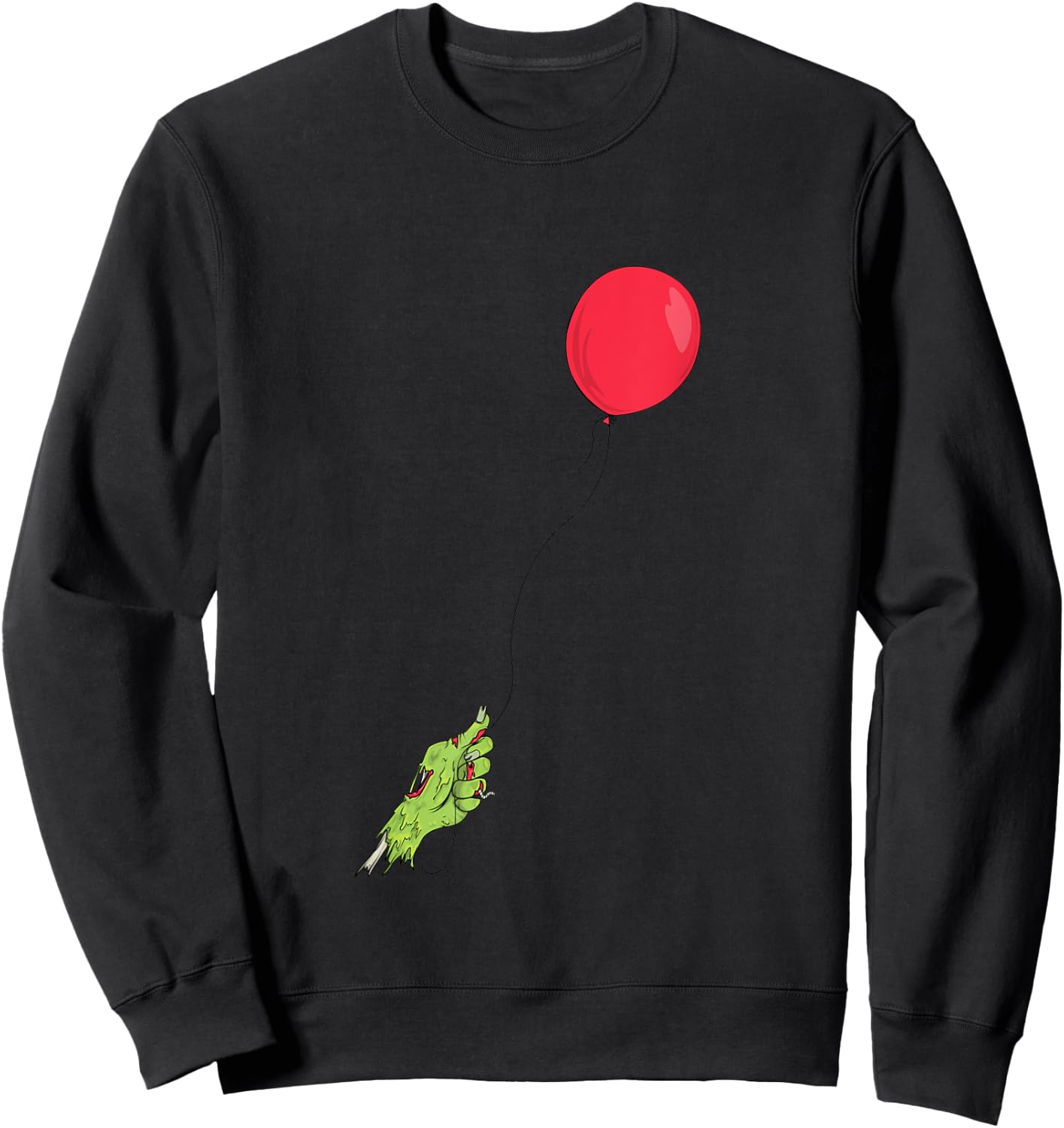 Funny Zombie Apocalypse Balloon Floating One Zombie Hand Sweatshirt - Sweatshirt | Black
