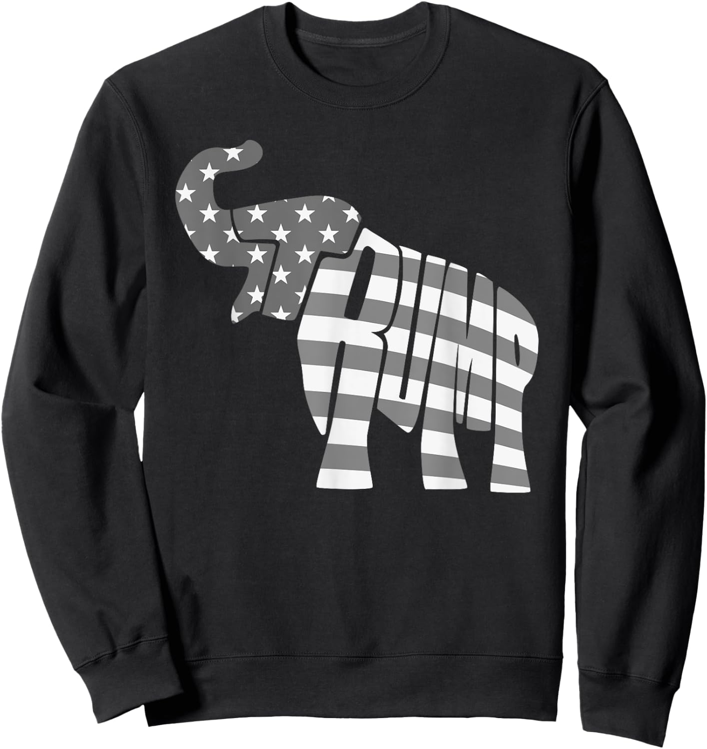 Cute Trump Gift | Proud American Flag Elephant Women Sweatshirt - Sweatshirt | Black