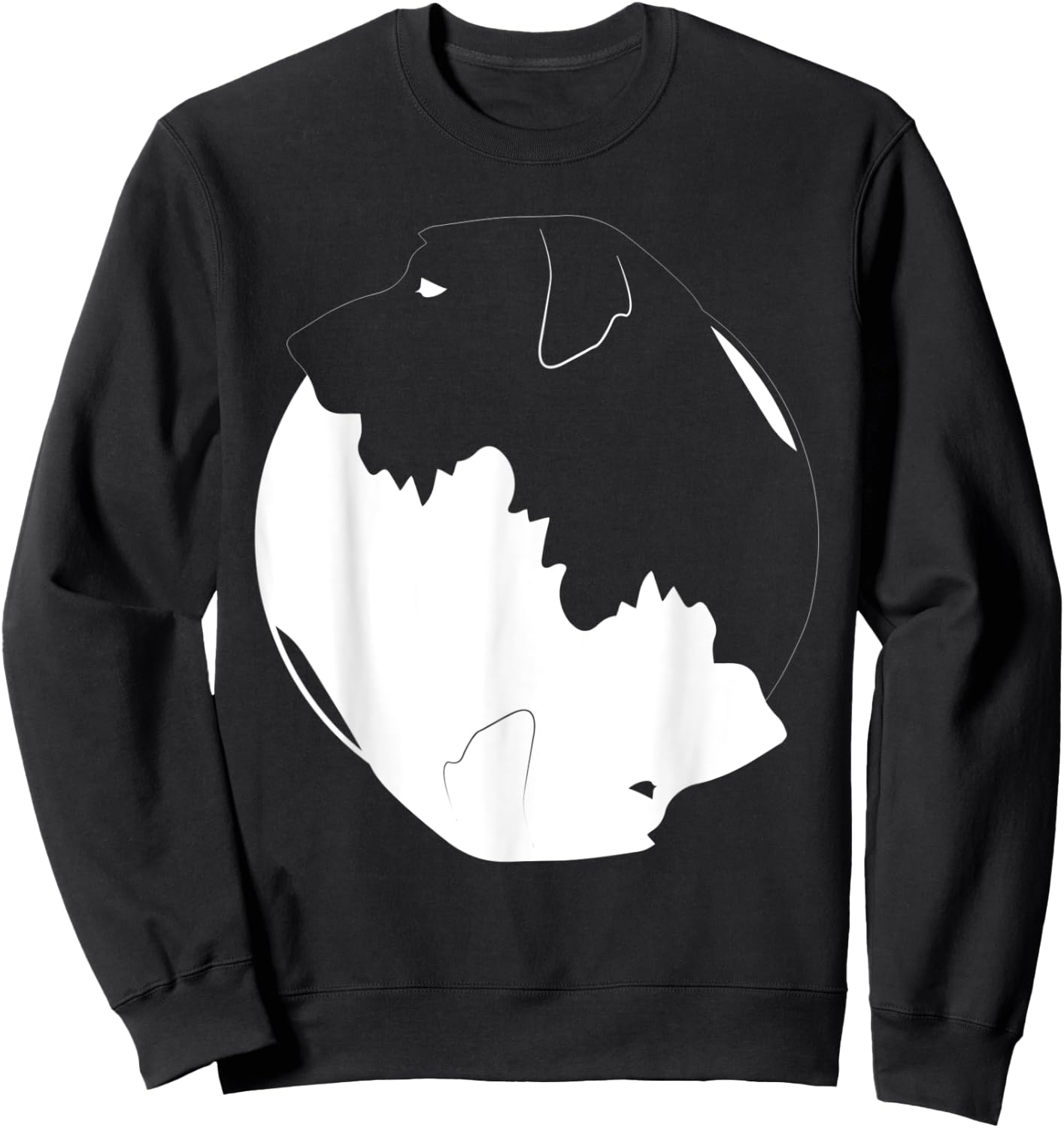 Yin Yang Irish Wolfhound Funny Dog Symbol Zen Meditation Women Kids Sweatshirt - Sweatshirt | Black