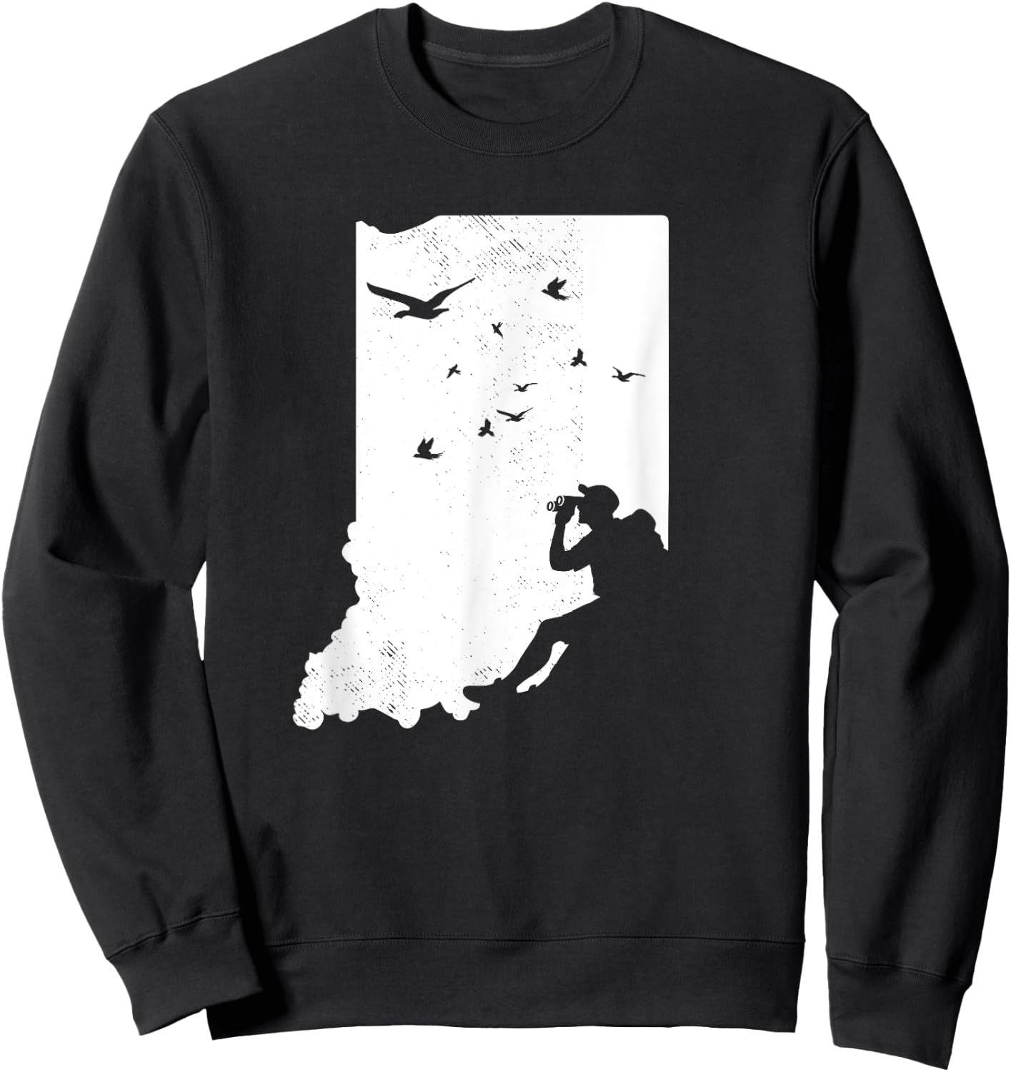 Indiana Bird Watching Design Birding Binoculars Birdwatcher Sweatshirt - Sweatshirt | Black