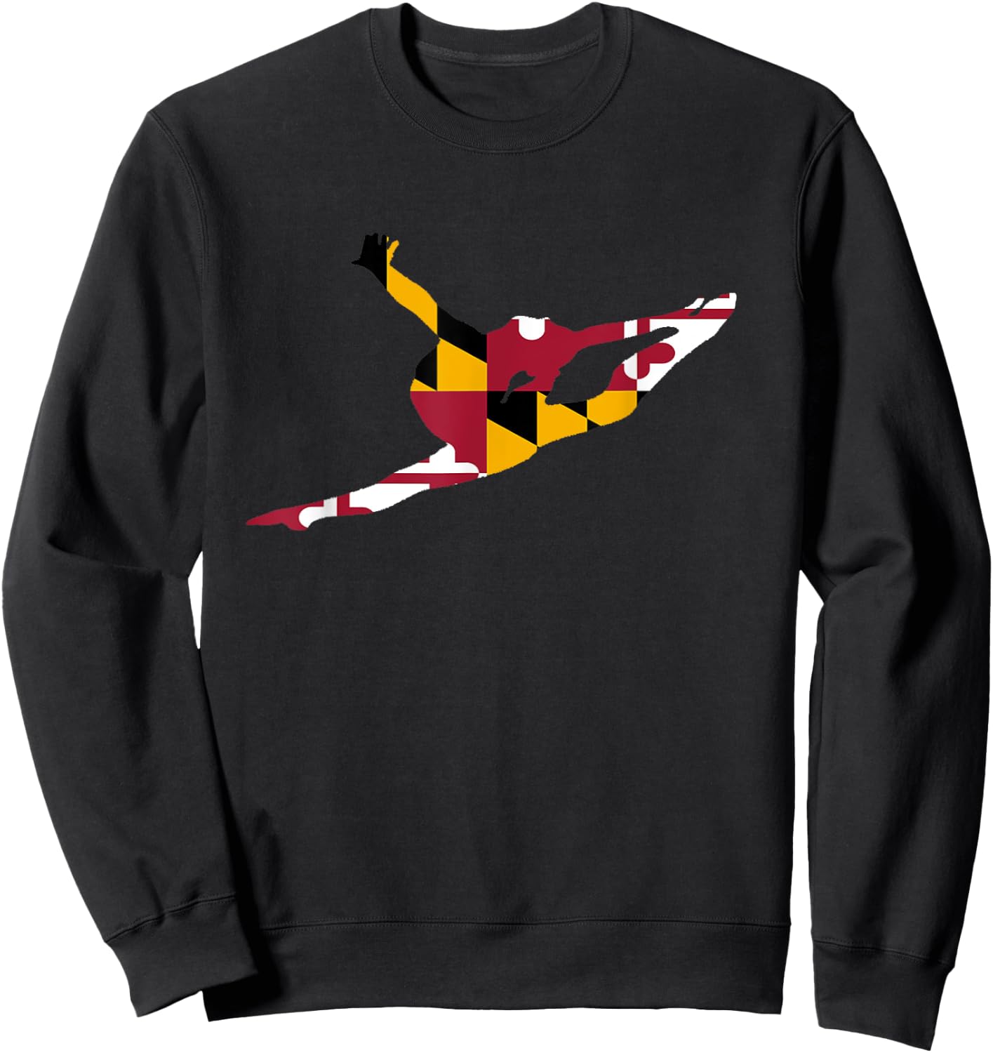 Gymnast Maryland State Flag Shirt Maryland Gymnastics Sweatshirt - Sweatshirt | Black