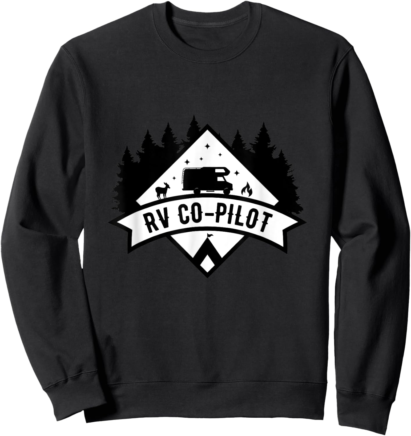 Motorhome Men Women Travel Vacation Present RV Co-Pilot Sweatshirt - Sweatshirt | Black