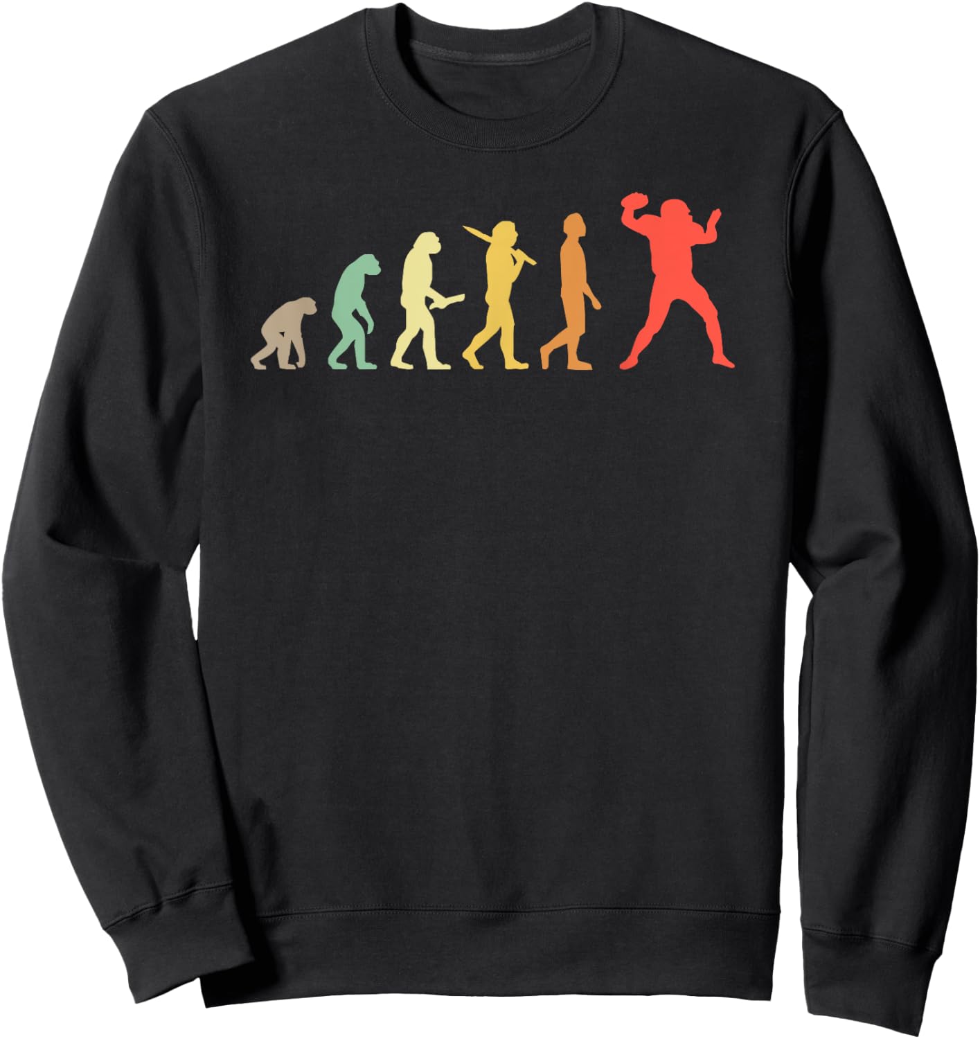 Retro American Football Evolution Gift Football Players Sweatshirt - Sweatshirt | Black