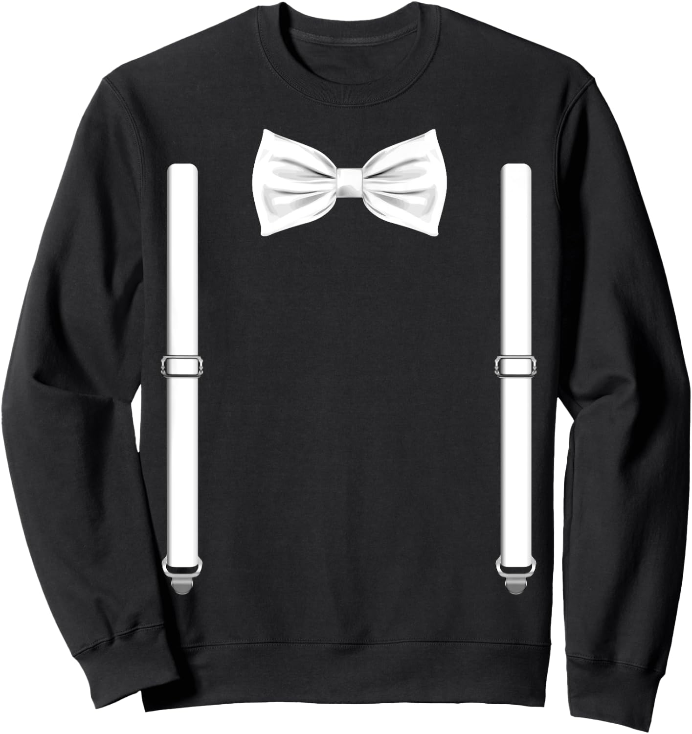 Bow Tie With Suspenders Funny Wedding And Special Occasions Sweatshirt - Sweatshirt | Black