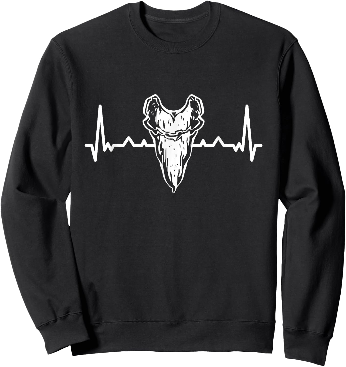 Carcharocles Megalodon Teeth Meg Heartbeat Megalodon Sweatshirt - Sweatshirt | Black