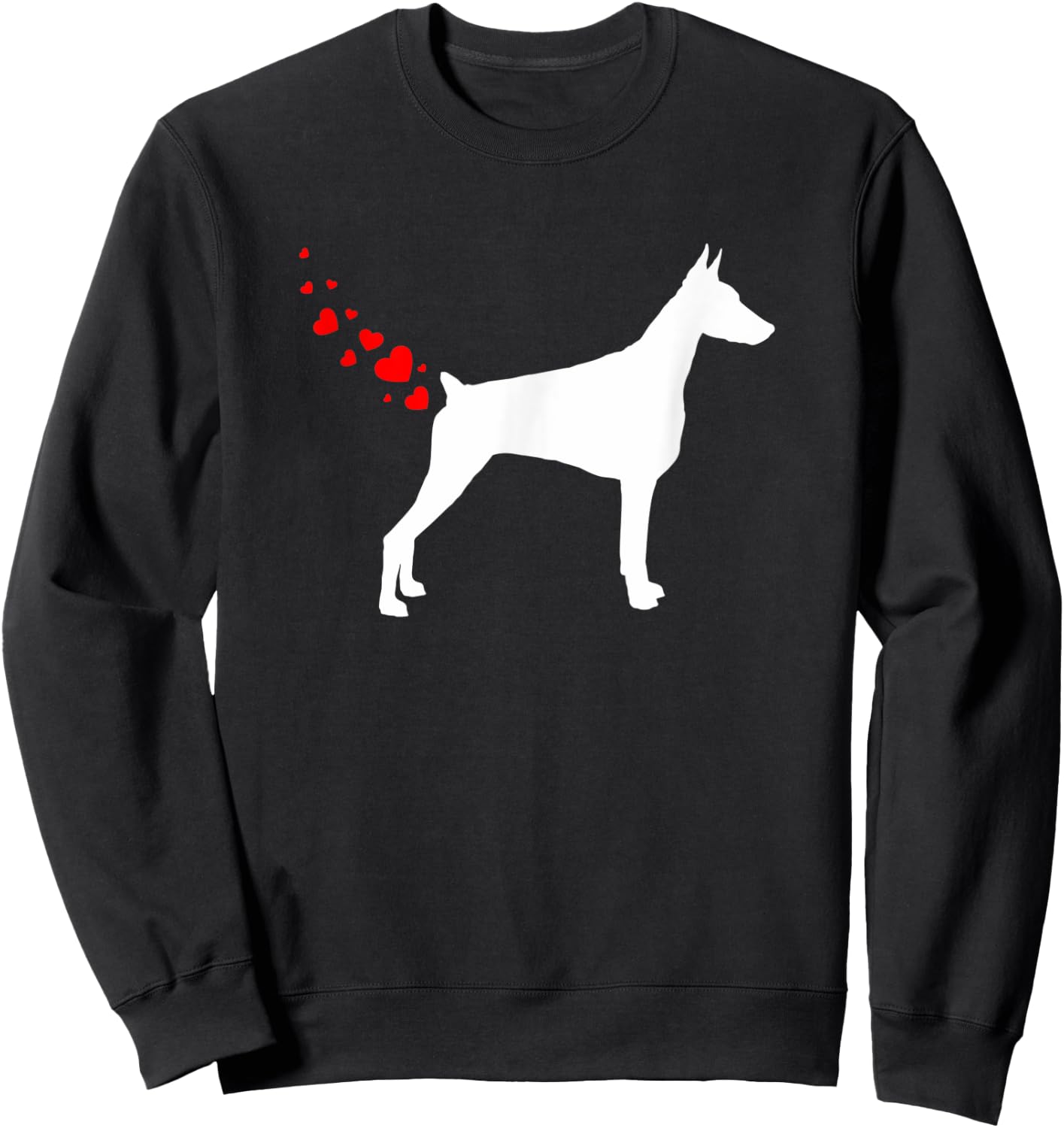 Doberman Pinscher Valentines Day Owner Heart Dog Farts Sweatshirt - Sweatshirt | Black