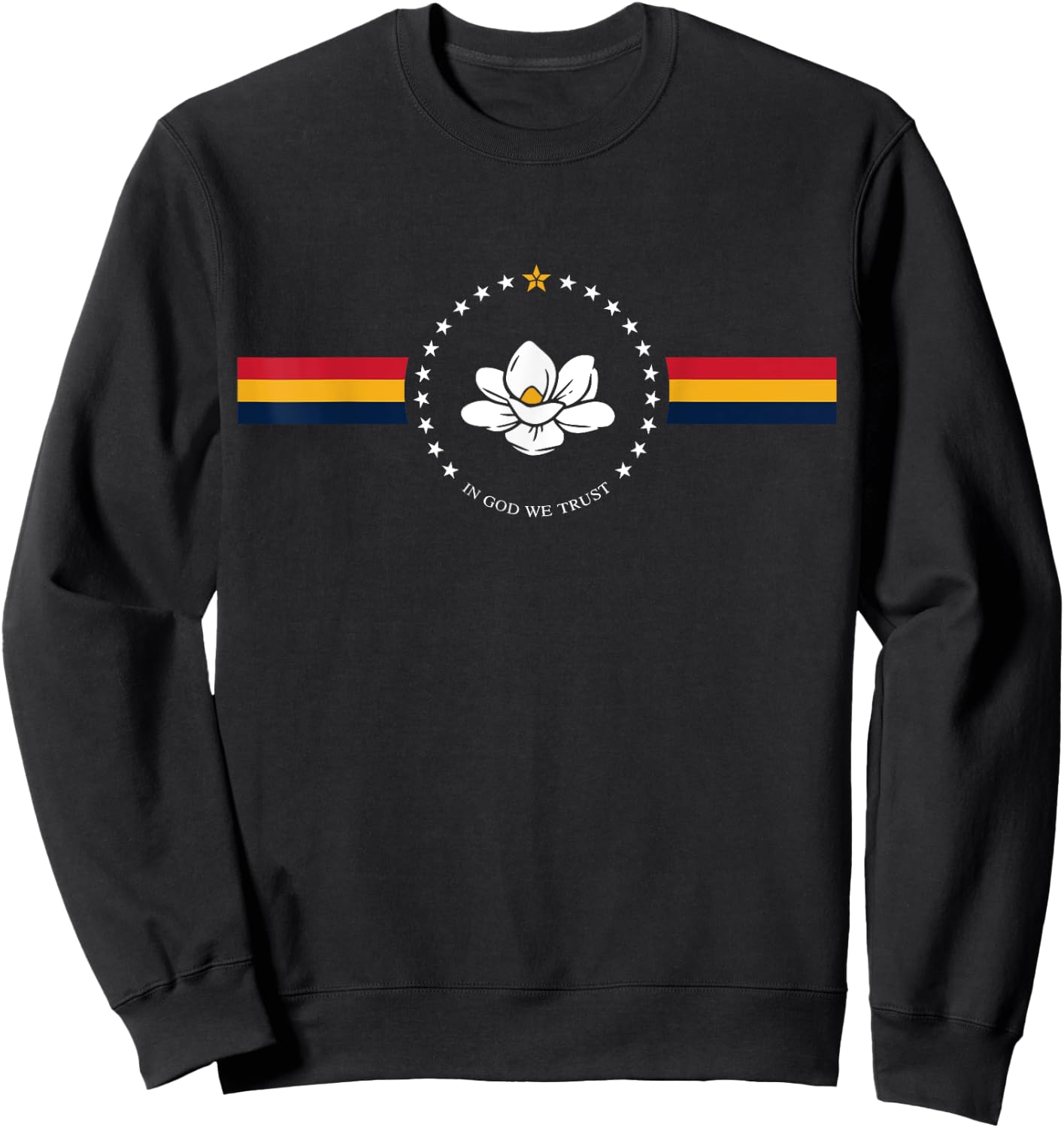 State of Mississippi Flag Jackson Biloxi Magnolia State Sweatshirt - Sweatshirt | Black