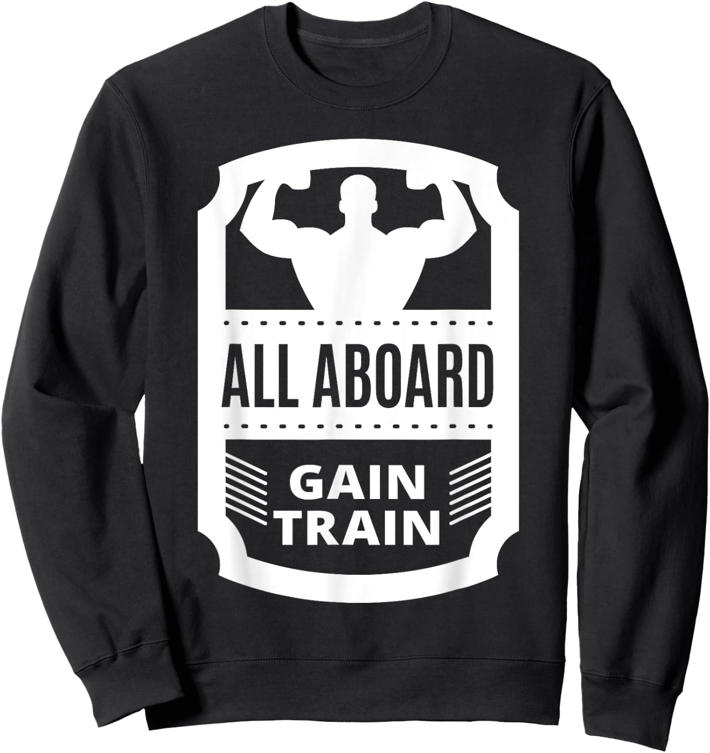 All Aboard Gain Train Weight Lifting Sweatshirt - Sweatshirt | Black