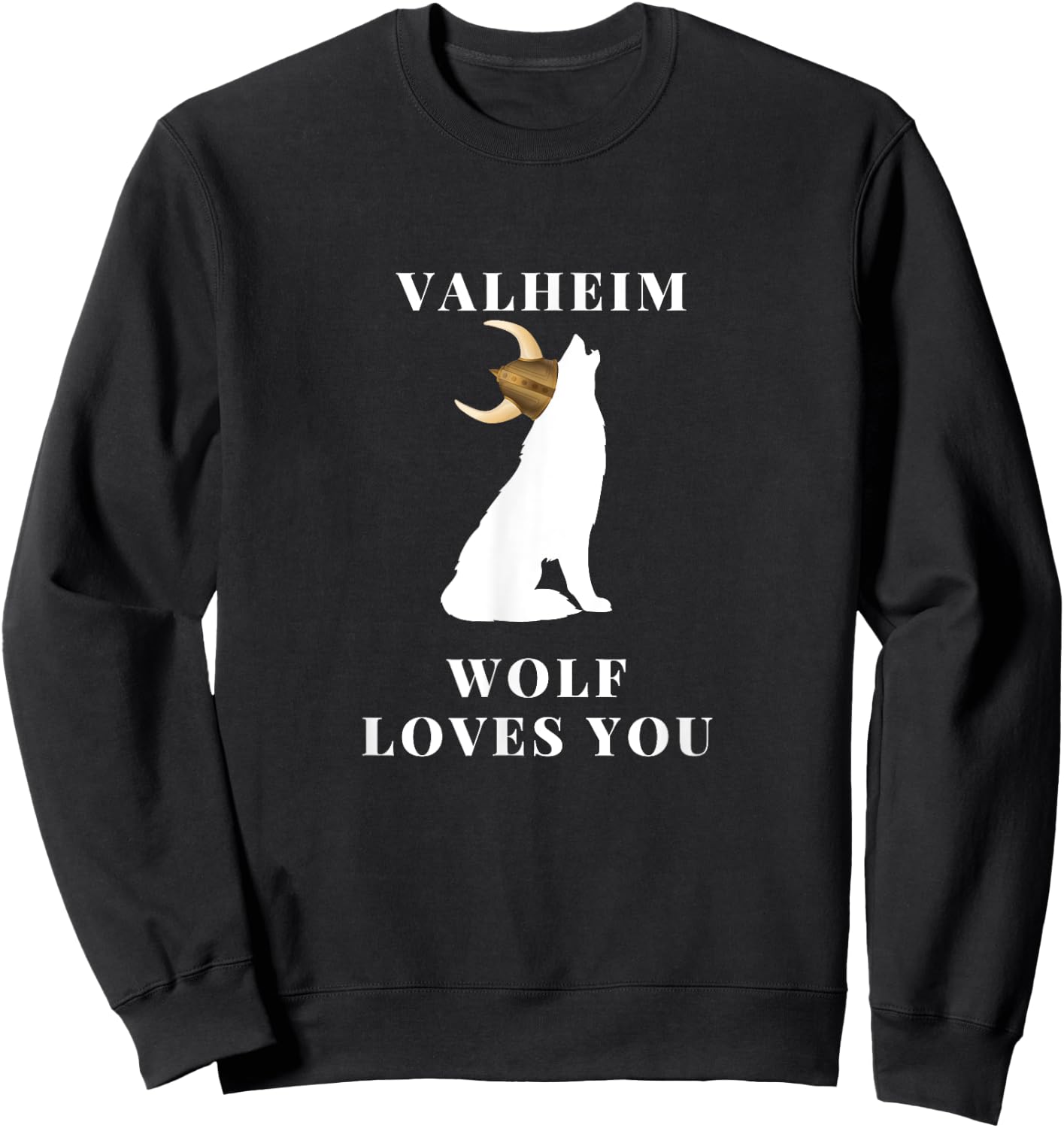 Valheim Wolf Loves You exclusieve game apparel Sweatshirt - Sweatshirt | Black