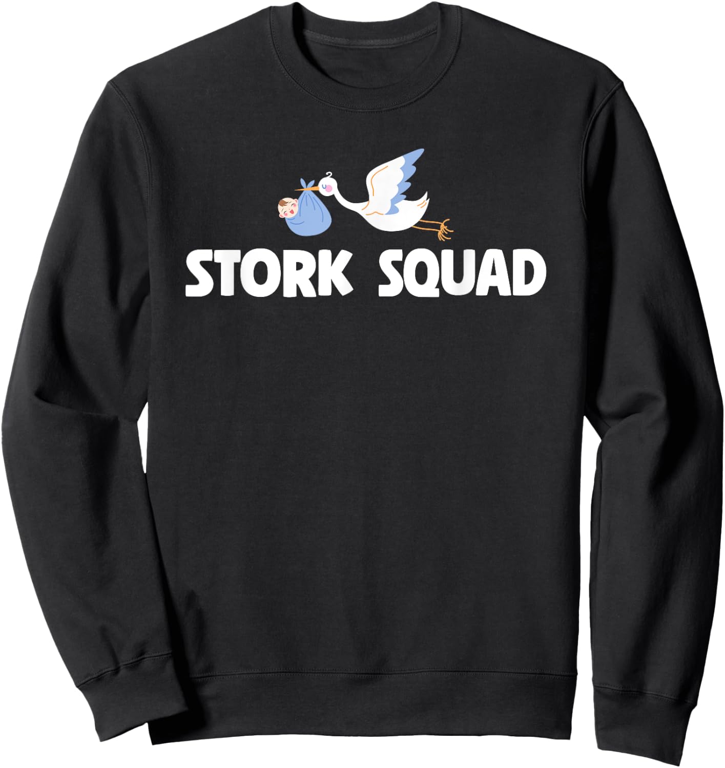 Cute Stork Squad Labor And Delivery Nurse Sweatshirt - Sweatshirt | Black