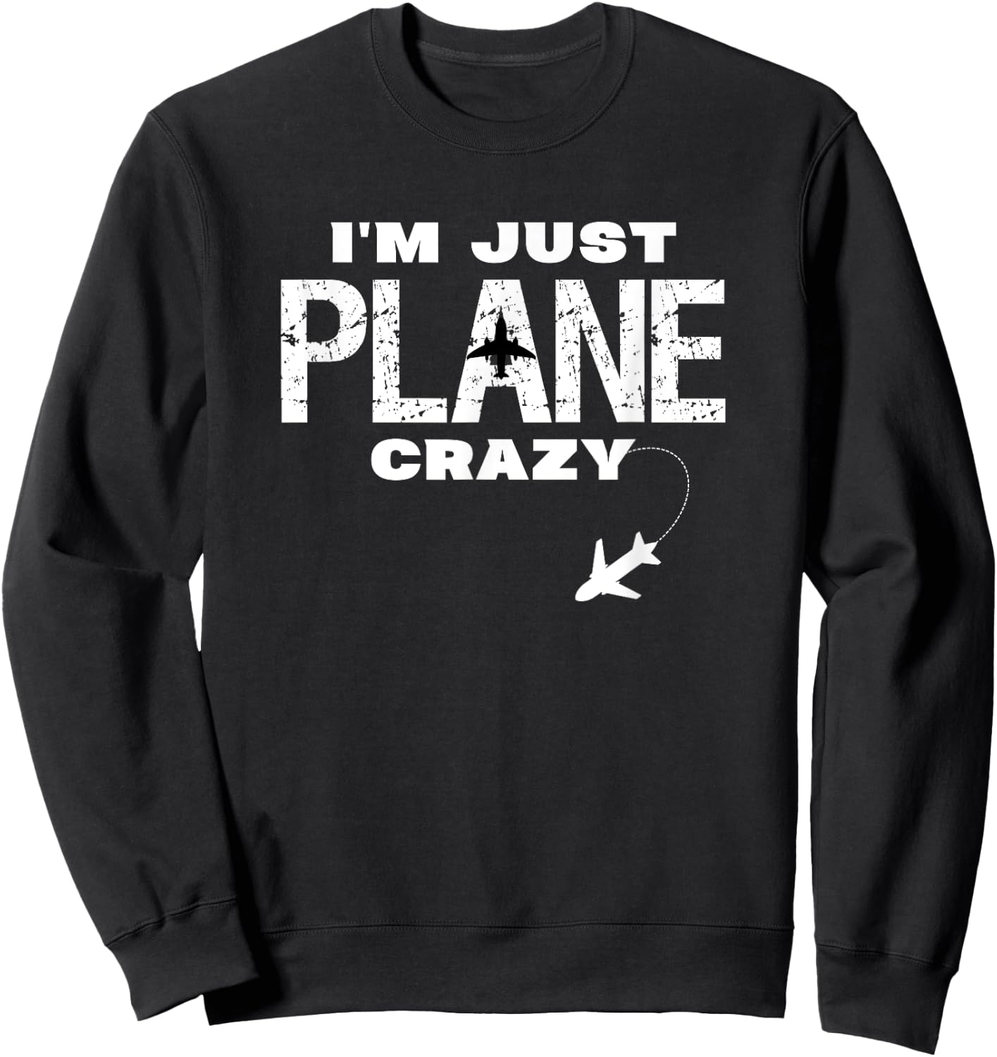 Im Just Plane Crazy Funny Dad Pilot Aviation Flying Gift Sweatshirt - Sweatshirt | Black