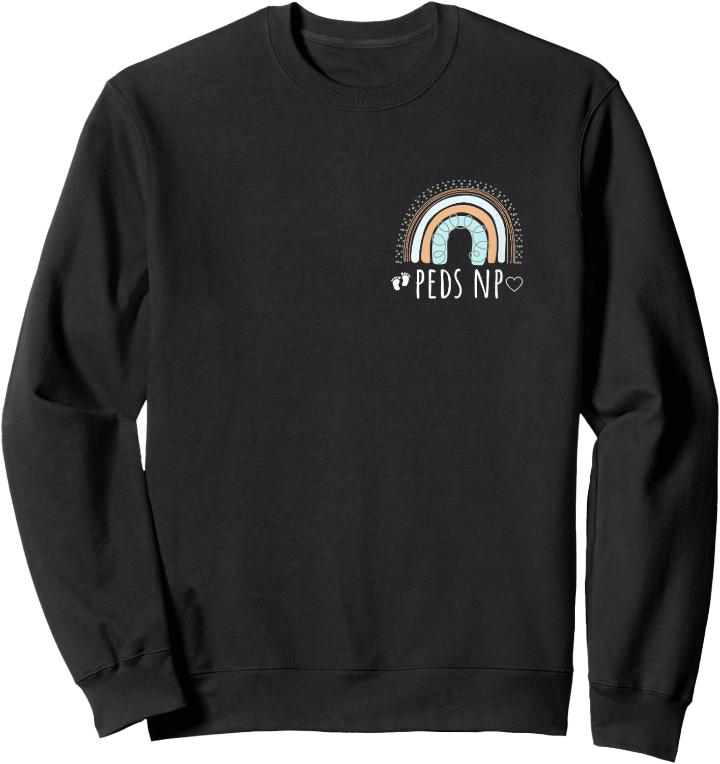 Peds NP Rainbow Monochrome Pediatric Nurse Practitioner PNP Sweatshirt - Sweatshirt | Black