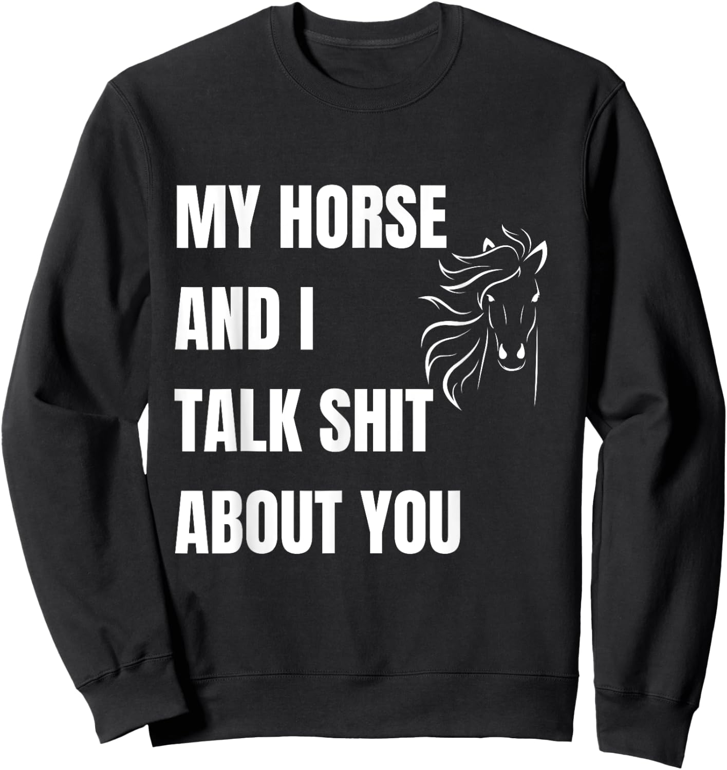 My Horse And I Talk Shit About You Funny Horse Lovers Sweatshirt - Sweatshirt | Black