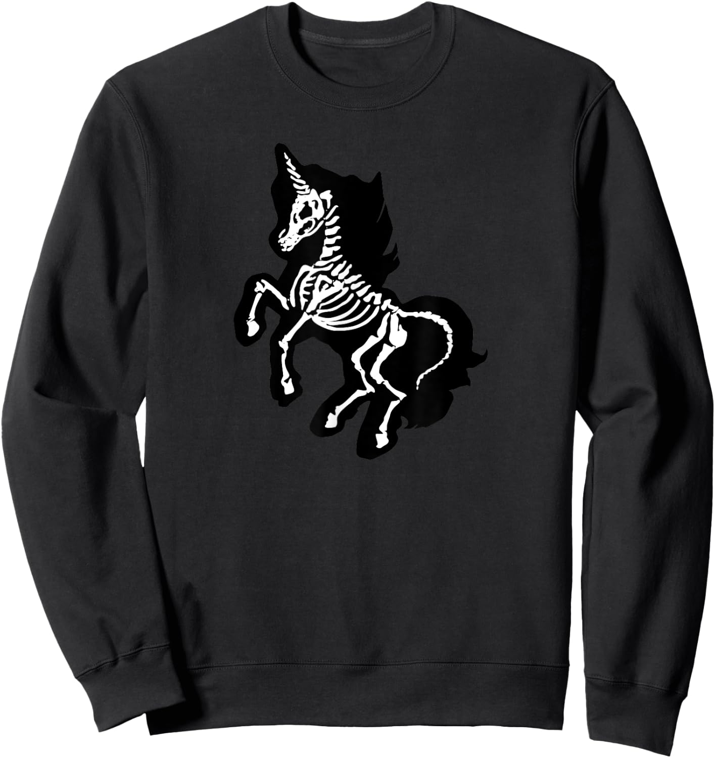 Gothic Unicorn Skeleton Kawaii Alternative Goth Sweatshirt - Sweatshirt | Black