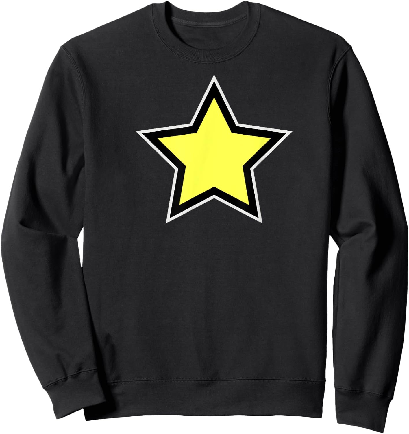 Star Yellow Black White Sweatshirt - Sweatshirt | Black