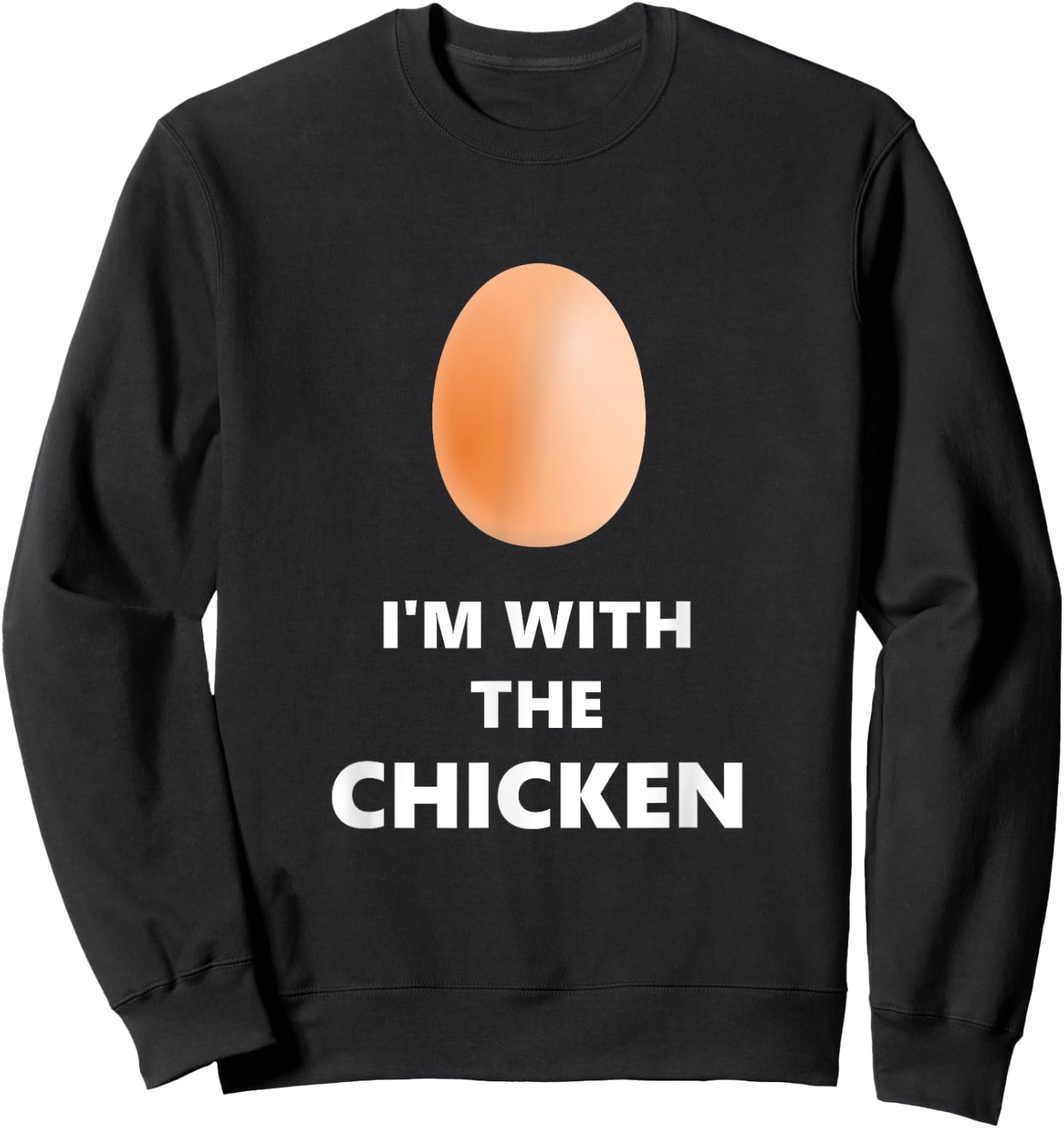 Fun I'm With The Chicken Egg Halloween Costume Sweatshirt - Sweatshirt | Black