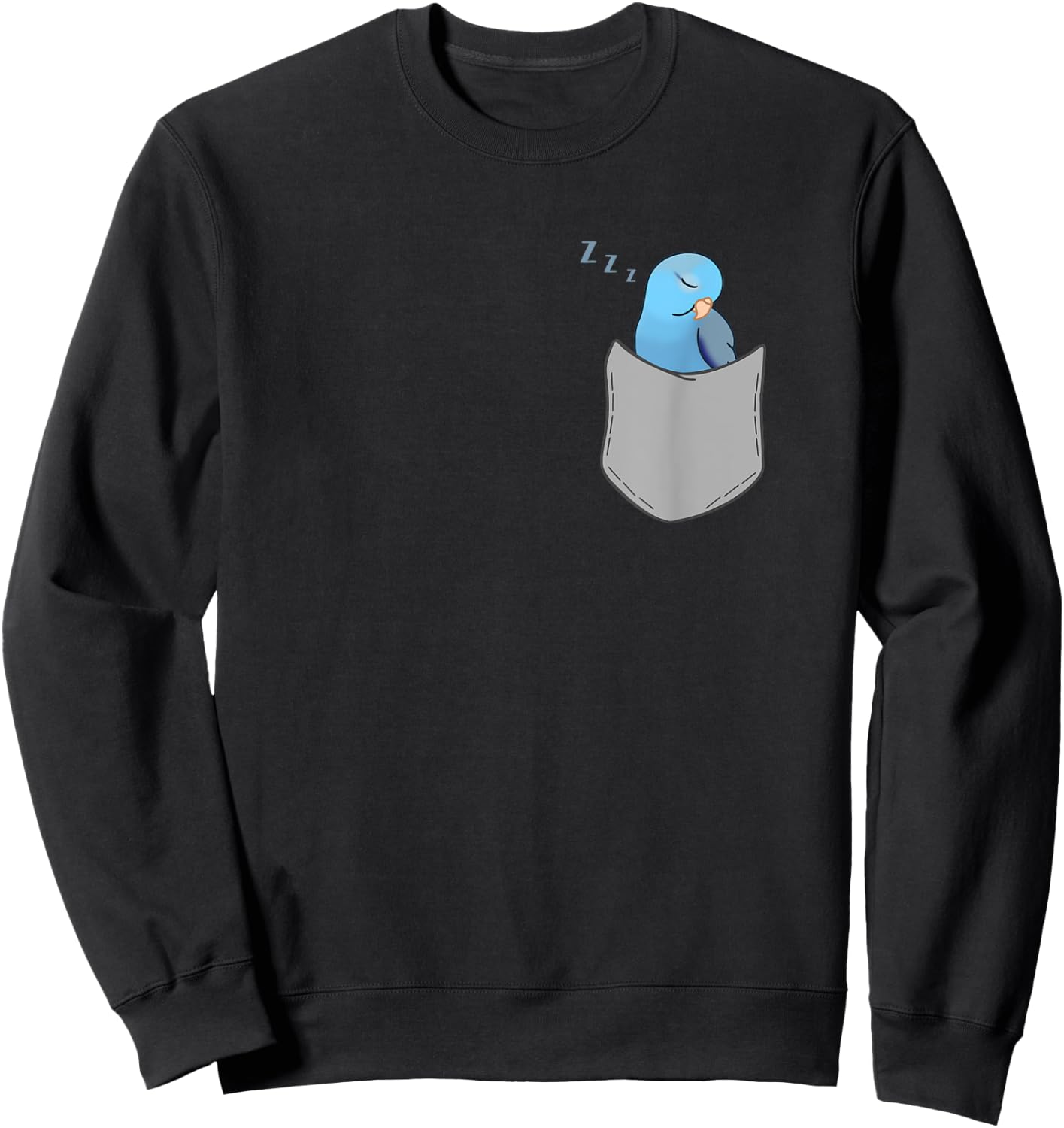 Fake Pocket Blue Parrotlet Sleep Fallow Parrotlet Birb memes Sweatshirt - Sweatshirt | Black
