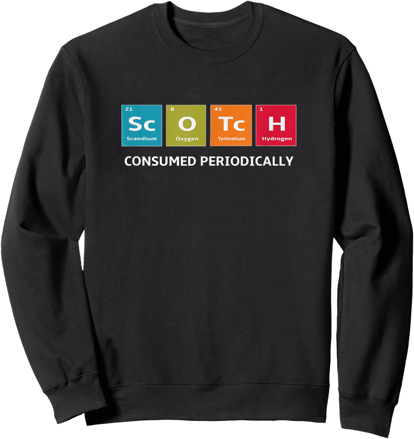 Scotch Whiskey Periodic Table of Elements Sweatshirt - Sweatshirt | Black
