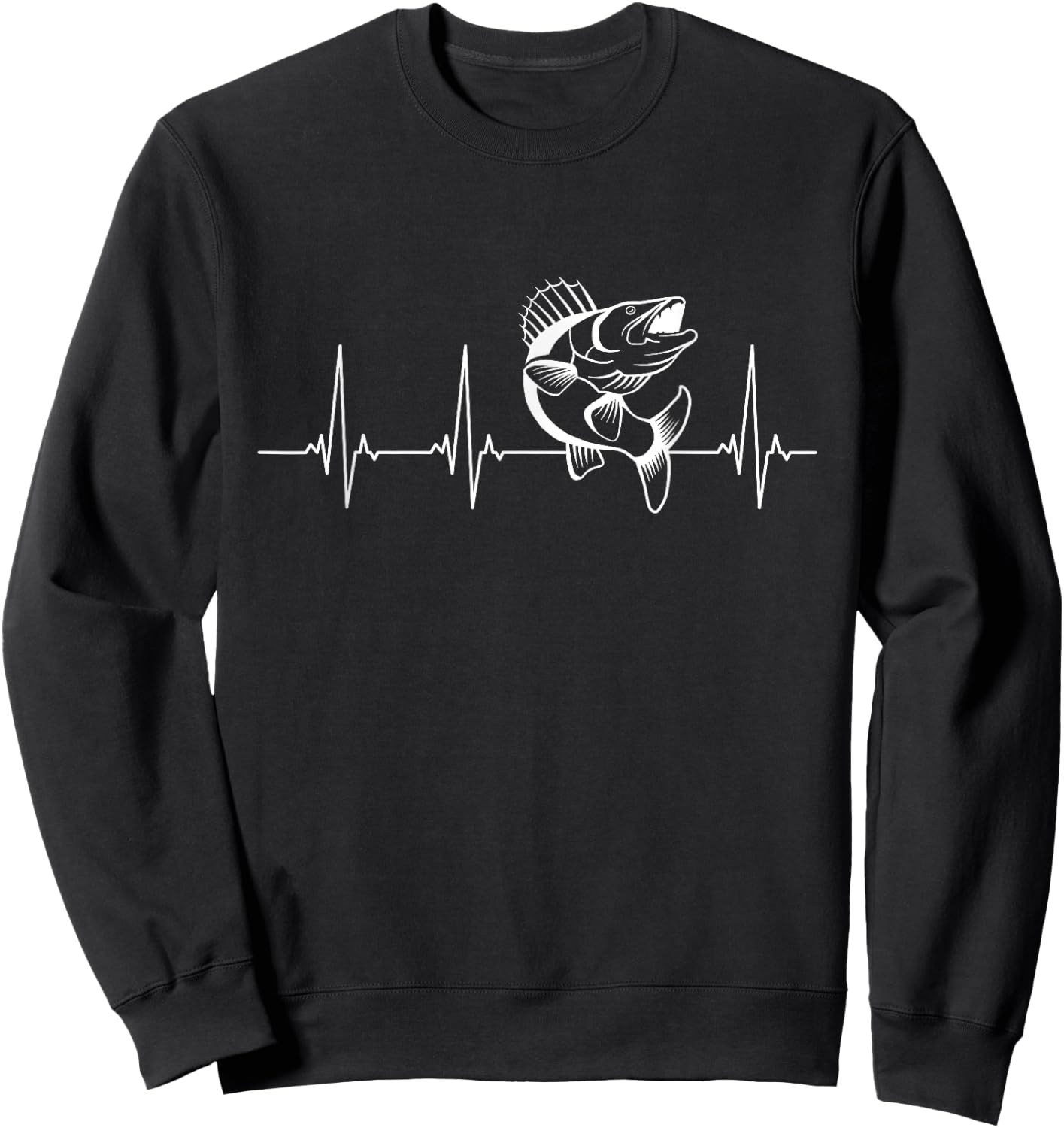 Walleye heartbeat Sweatshirt - Sweatshirt | Black