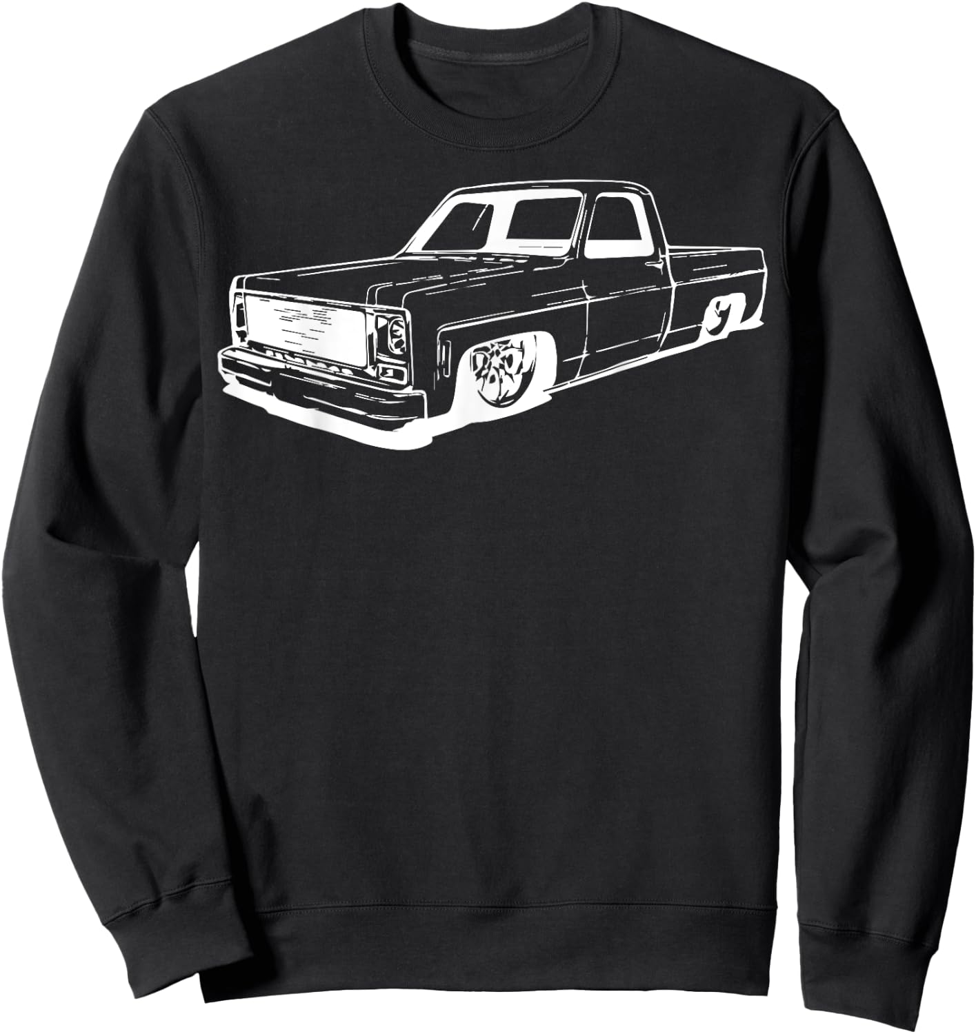 Vintage 73-87 Mini C10 Truck Slammed Graphic Dad Gag Father Sweatshirt - Sweatshirt | Black