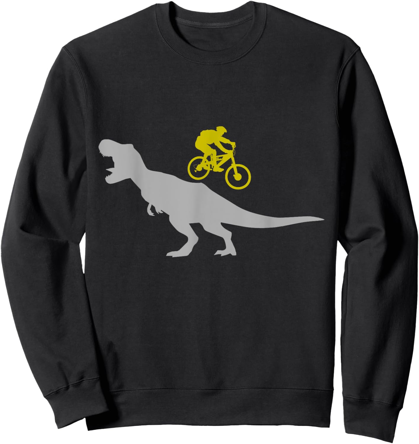 Mountain Bike with T-Rex Dinosaur MTB Mountain Biking Sweatshirt - Sweatshirt | Black