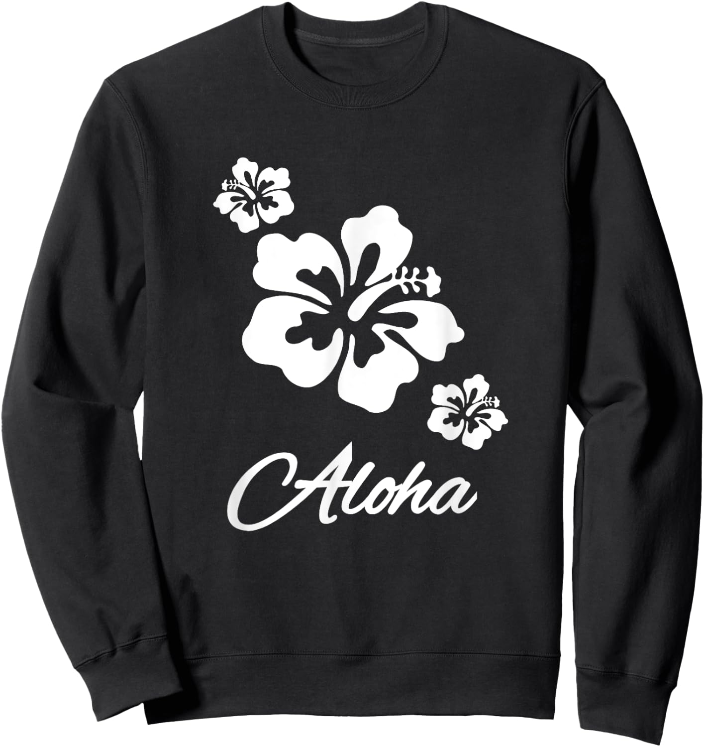 Aloha Hawaiian Islands Hibiscus Flower Hawaii Surf Surfer Sweatshirt - Sweatshirt | Black