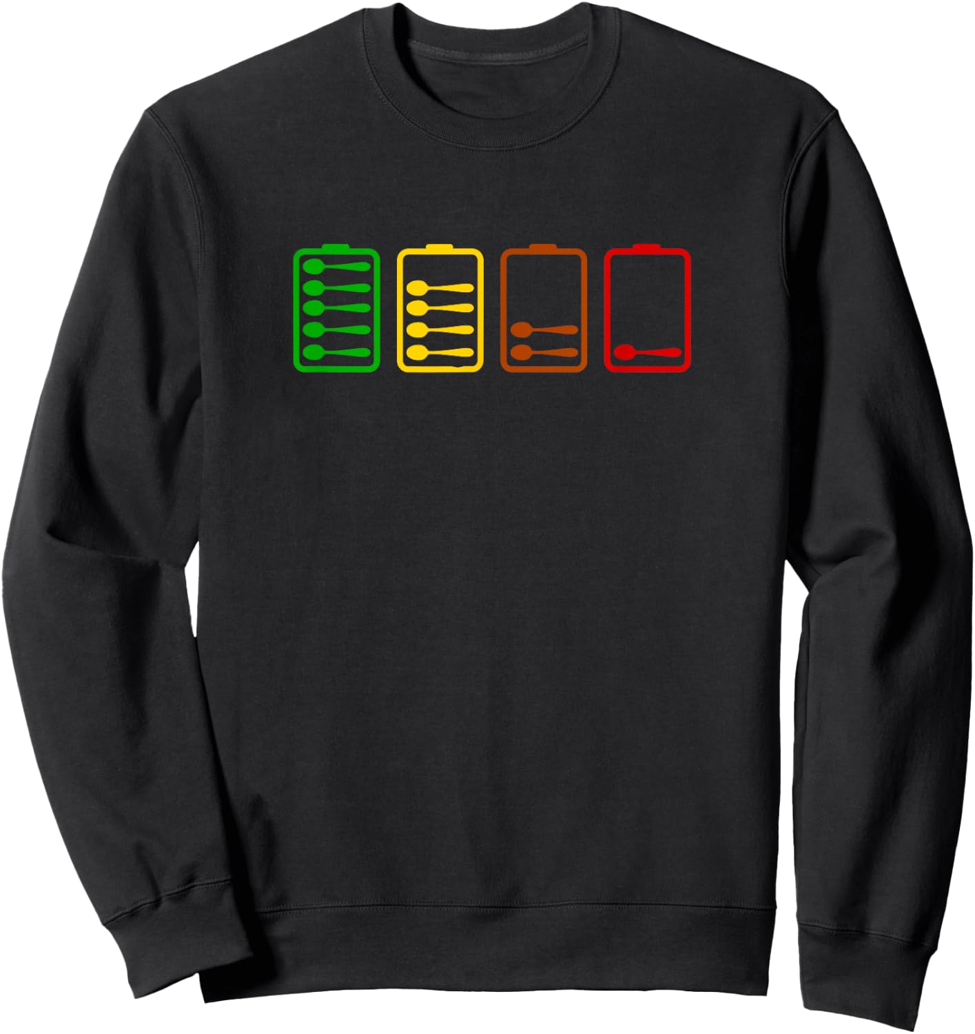 Low Spoon Charge Levels Spoonie Sweatshirt - Sweatshirt | Black