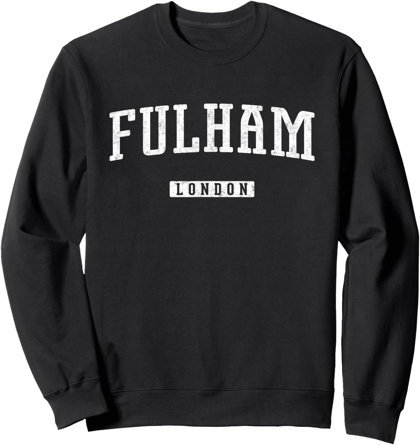 Fulham Apparel Co Adult Vintage Sports , Black, Small, Short Sleeve Sweatshirt - Sweatshirt | Black