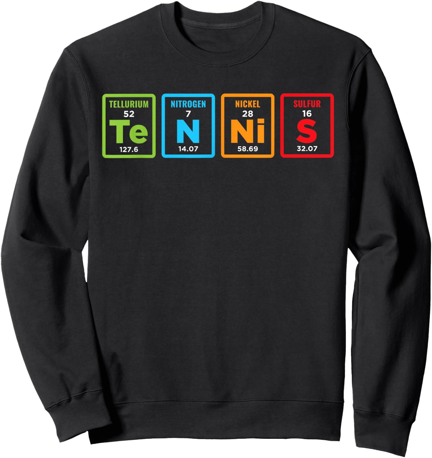 Periodic Table Tennis Player Funny Gift Sweatshirt - Sweatshirt | Black