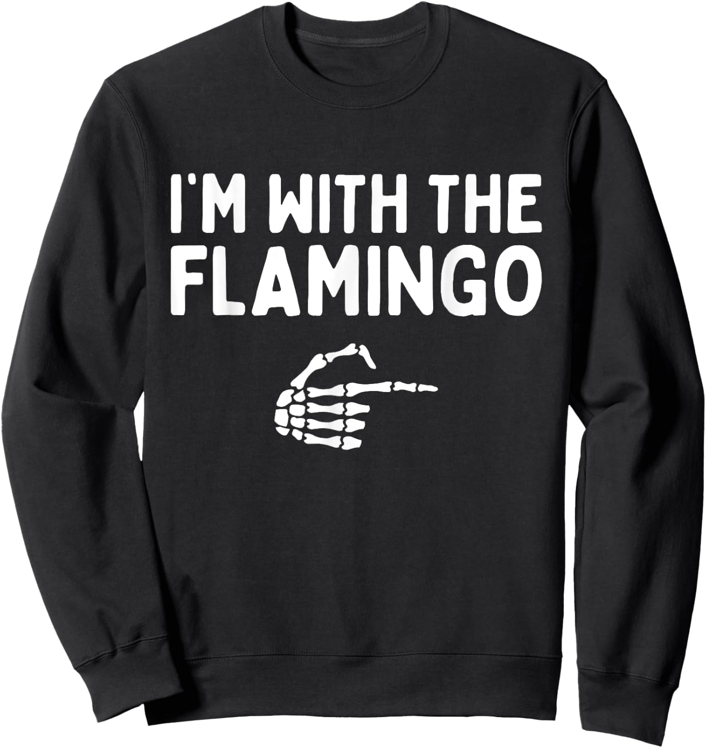 I'm With The Flamingo Halloween Costume Matching Couples Sweatshirt - Sweatshirt | Black