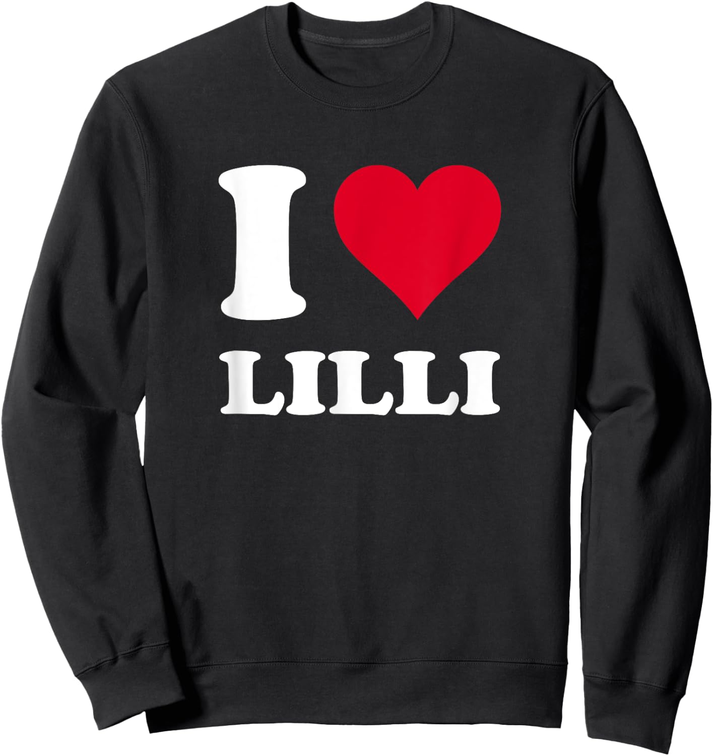 Red Heart I Love Lilli Sweatshirt - Sweatshirt | Black