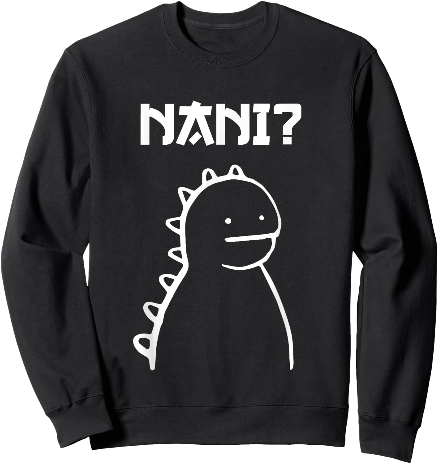 Japanese Dinosaur T-Rex Nani Otaku Manga Fan Anime Shounen Sweatshirt - Sweatshirt | Black