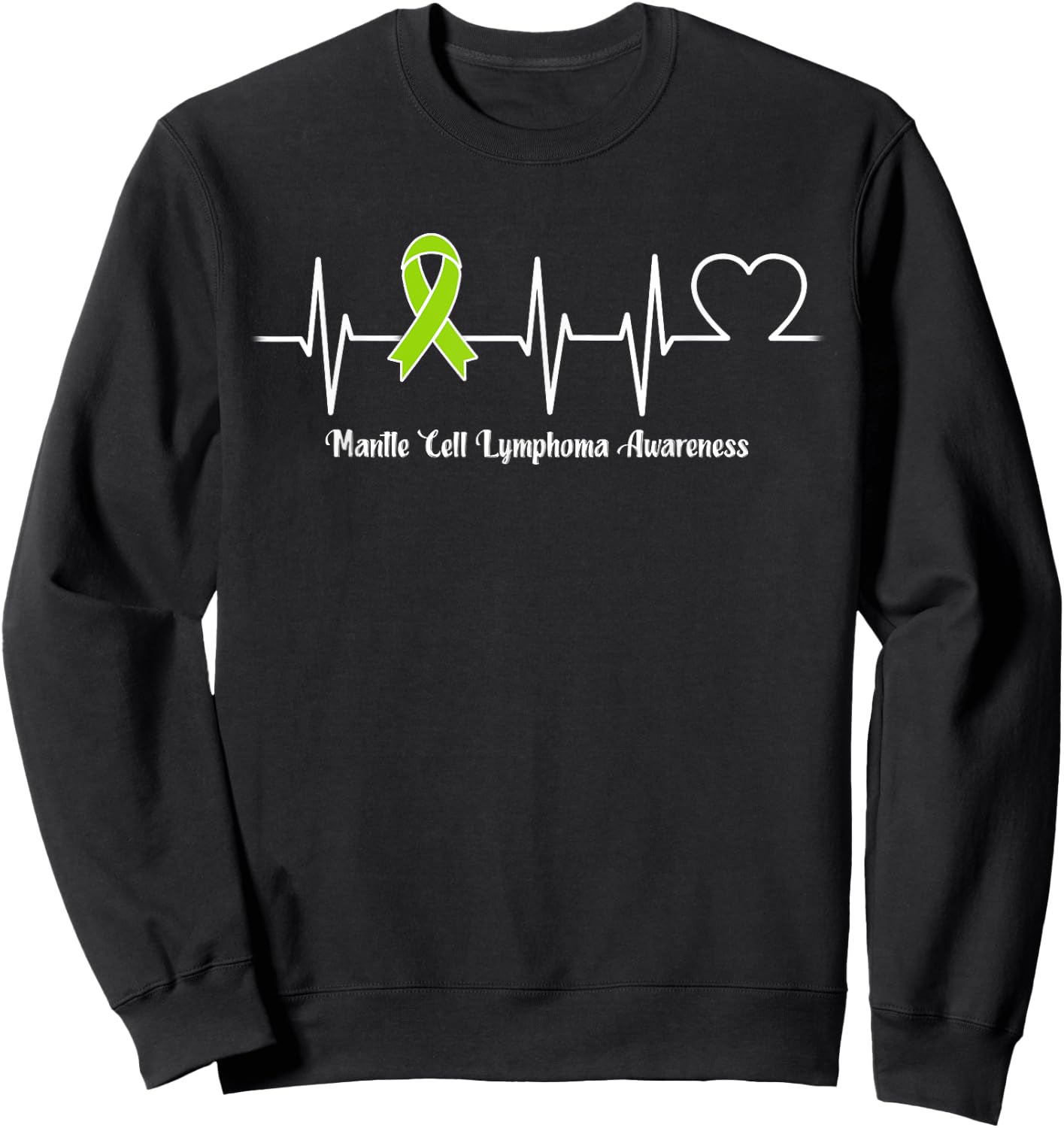 Heartbeat Mantle Cell Lymphoma Warrior Sweatshirt - Sweatshirt | Black