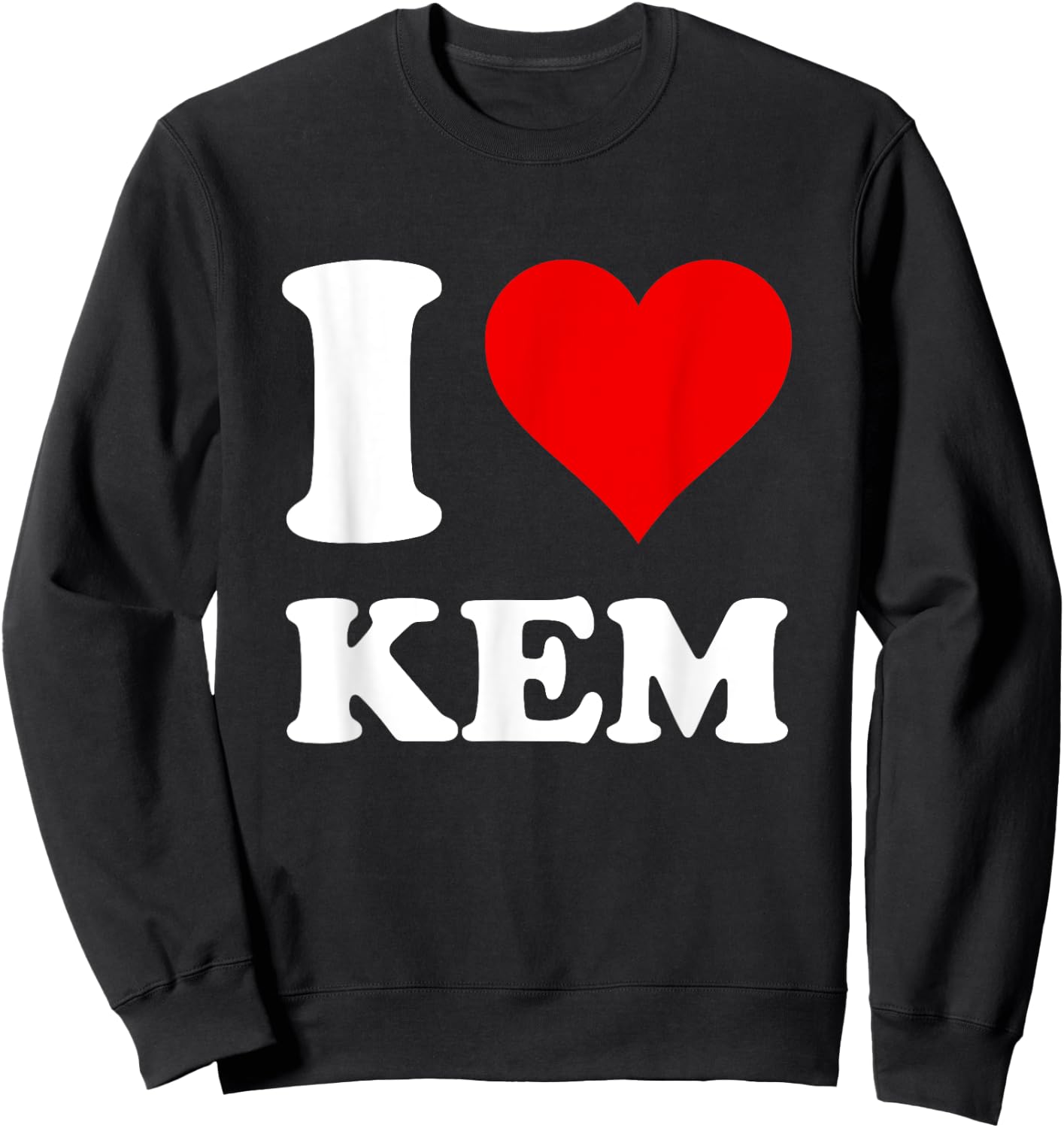 Red Heart I Love Kem Sweatshirt - Sweatshirt | Black
